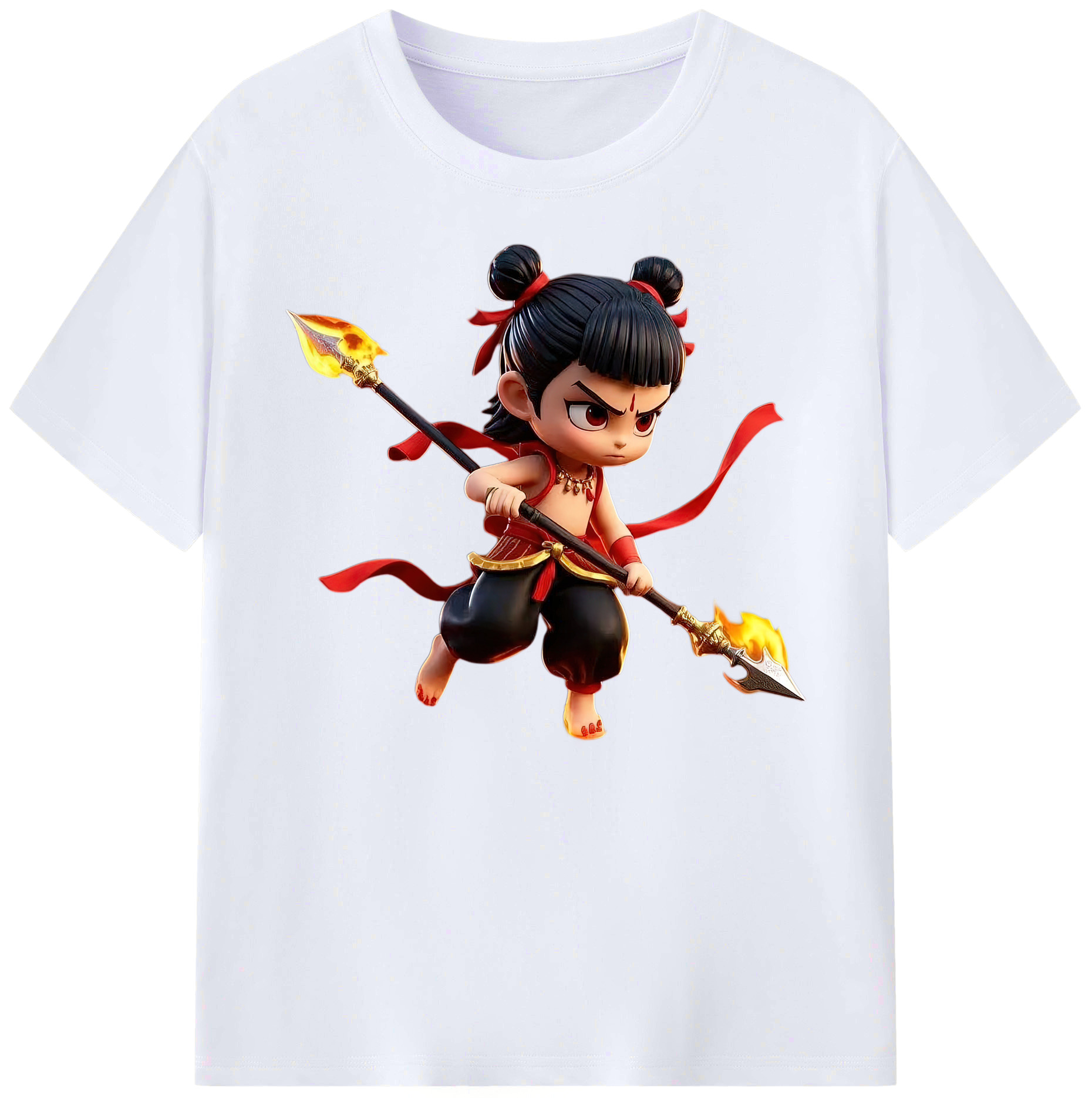 （画像用） Ne Zha 2 ナタ 魔童の大暴れ 綿100％ メンズ半袖Tシャツ｜肌触りやわらか＆通気性