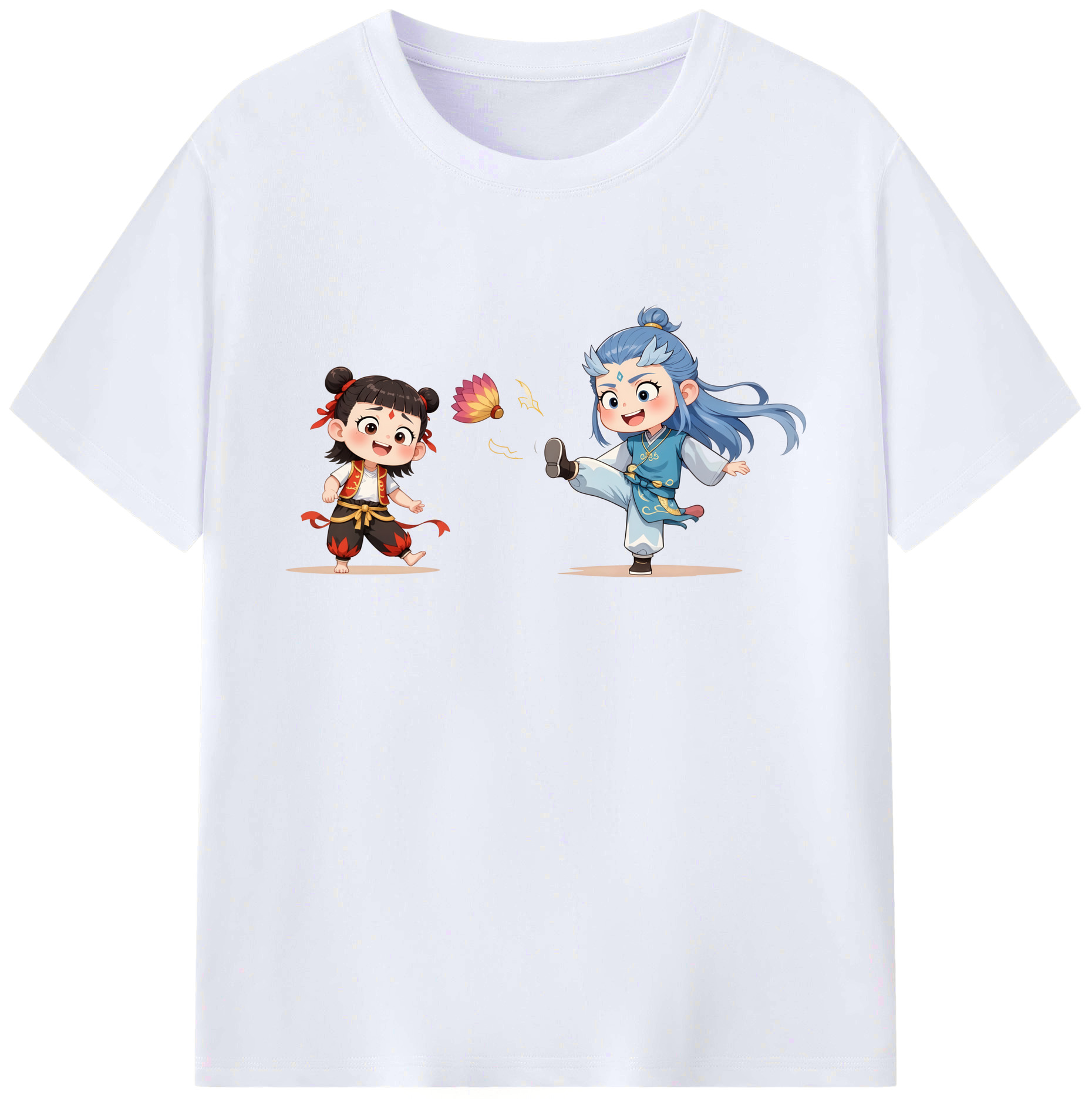 （画像用） Ne Zha 2 ナタ 魔童の大暴れ 綿100％ メンズ半袖Tシャツ｜肌触りやわらか＆通気性