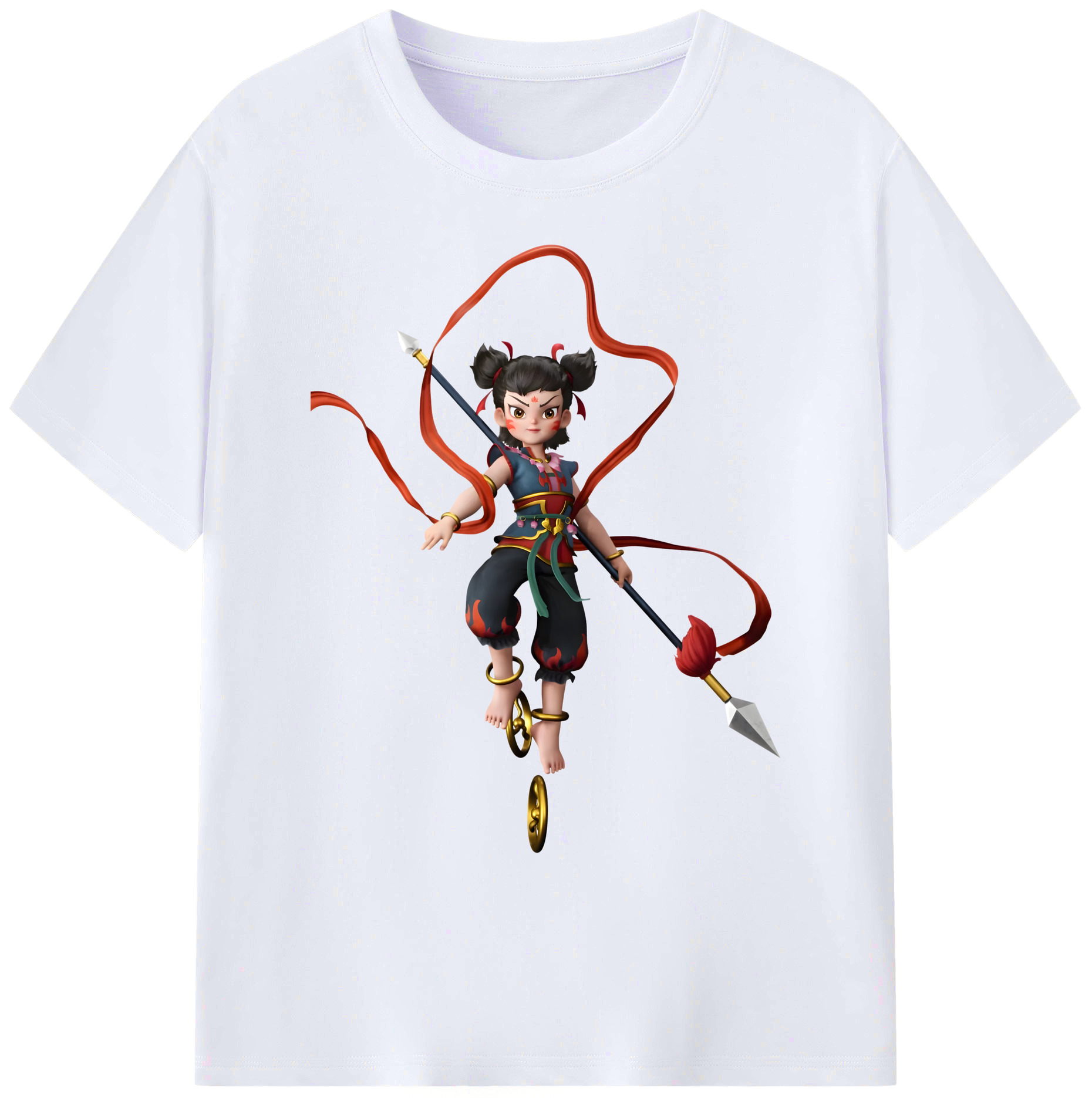 （画像用） Ne Zha 2 ナタ 魔童の大暴れ 綿100％ メンズ半袖Tシャツ｜肌触りやわらか＆通気性