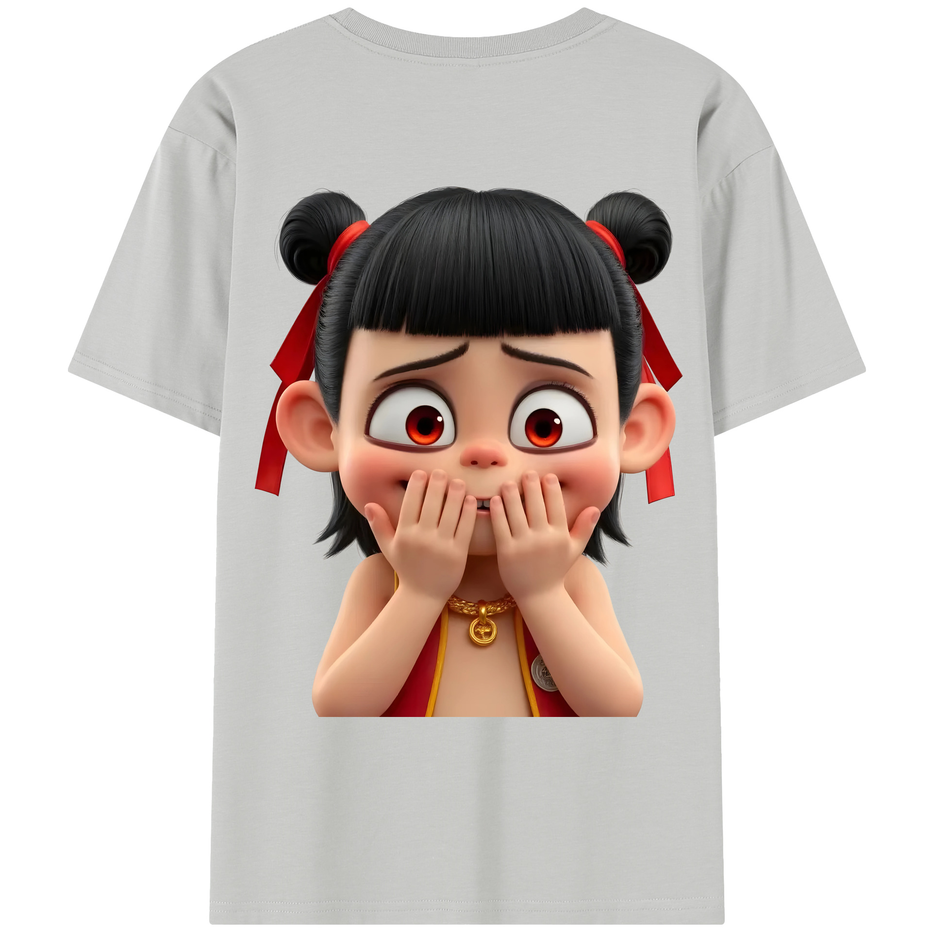（画像用） Ne Zha 2 ナタ 魔童の大暴れ レディース半袖Tシャツ(バックプリント)