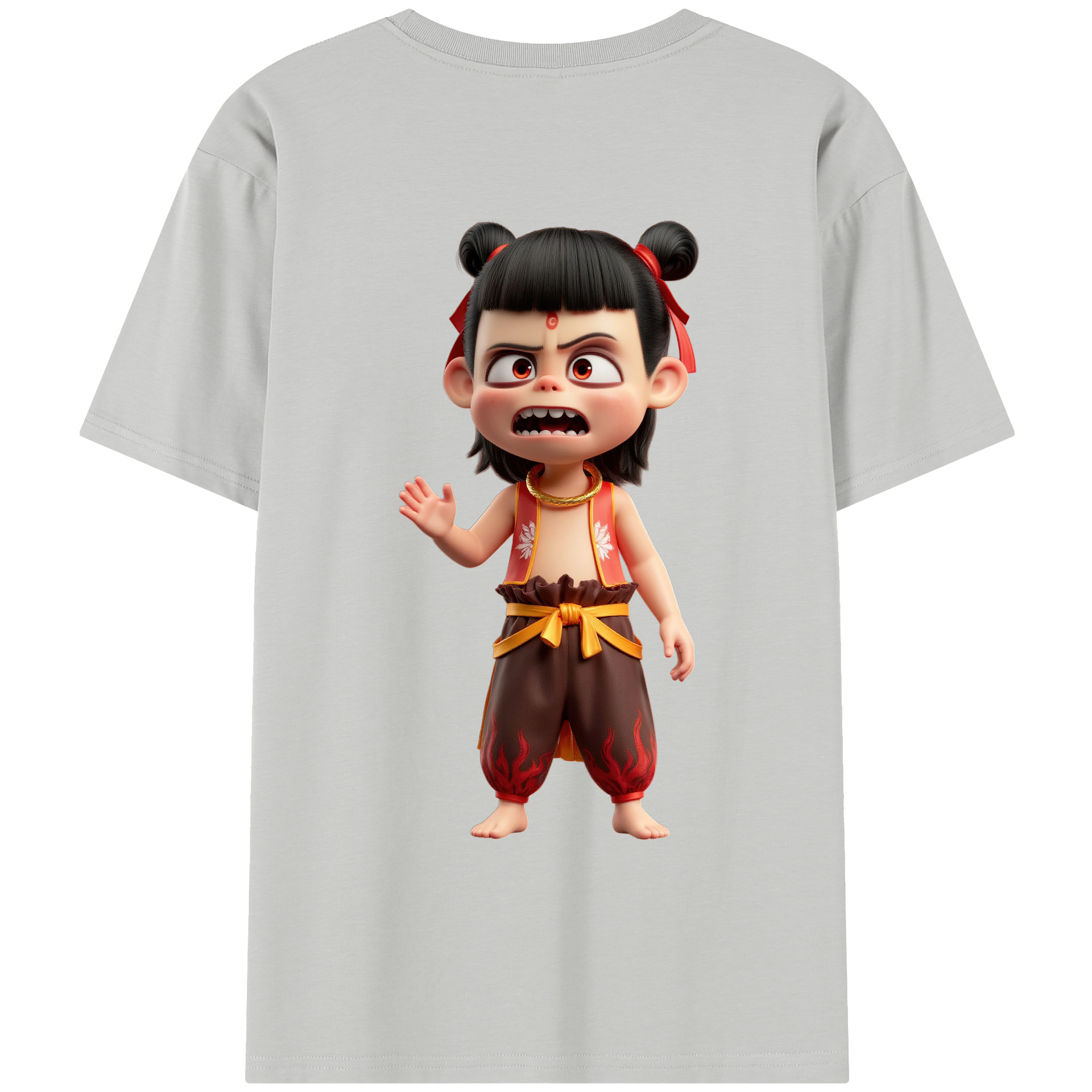 （画像用） Ne Zha 2 ナタ 魔童の大暴れ レディース半袖Tシャツ(バックプリント)