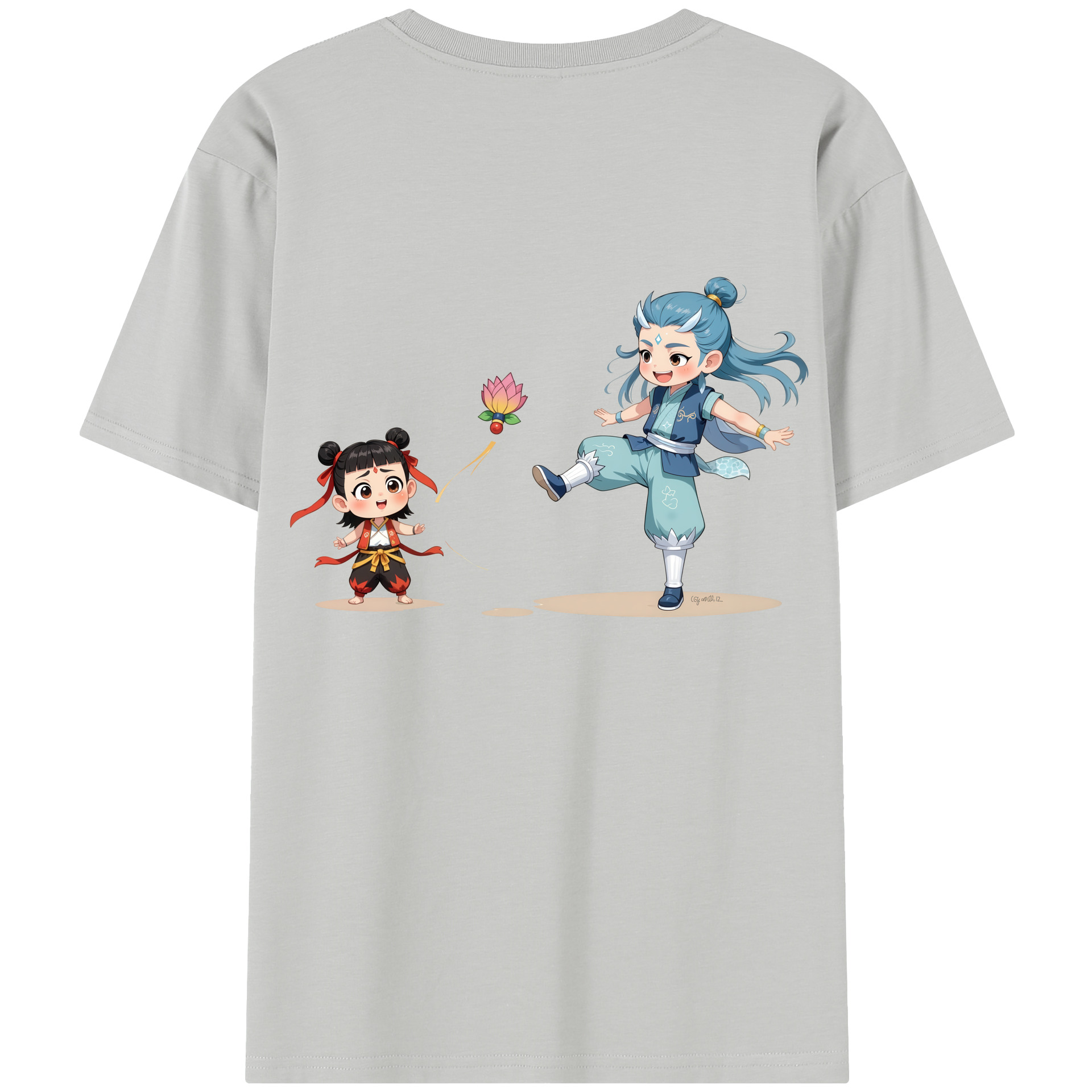 （画像用） Ne Zha 2 ナタ 魔童の大暴れ レディース半袖Tシャツ(バックプリント)