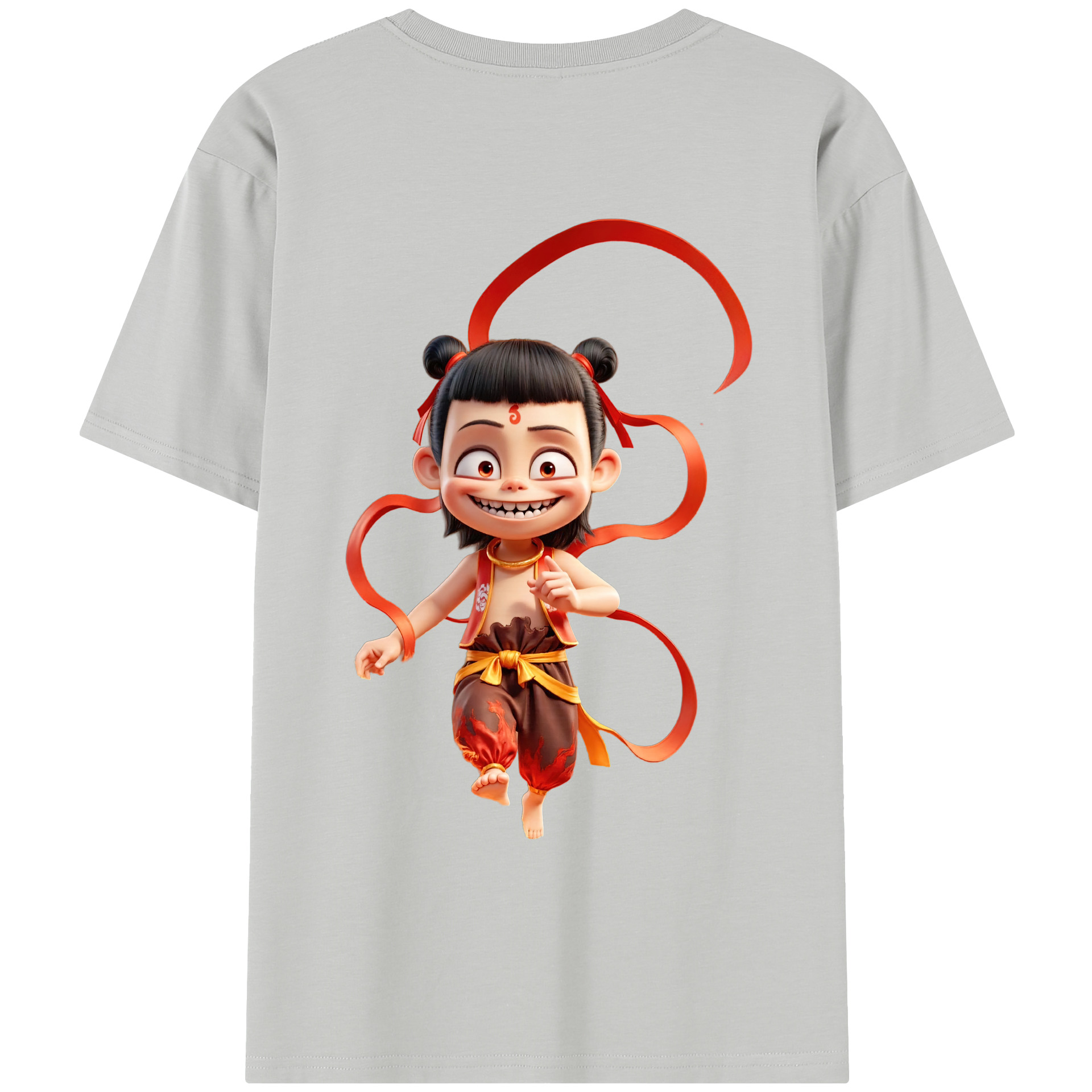 （画像用） Ne Zha 2 ナタ 魔童の大暴れ レディース半袖Tシャツ(バックプリント)