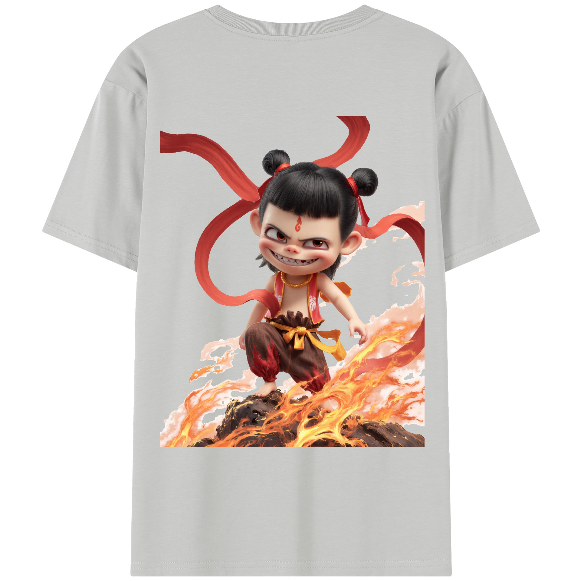 （画像用） Ne Zha 2 ナタ 魔童の大暴れ レディース半袖Tシャツ(バックプリント)