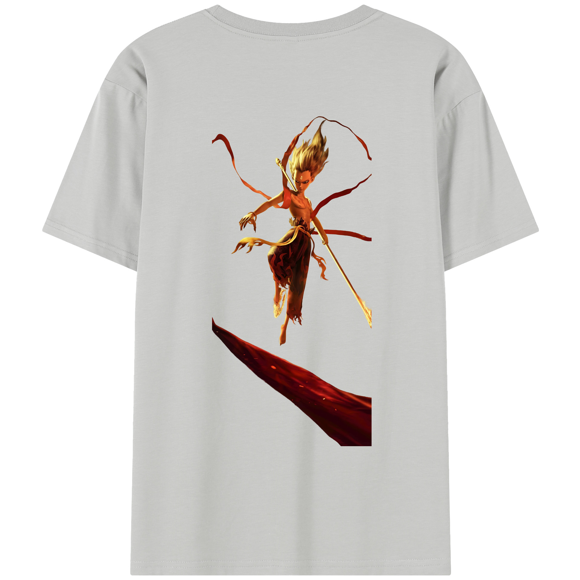 （画像用） Ne Zha 2 ナタ 魔童の大暴れ レディース半袖Tシャツ(バックプリント)