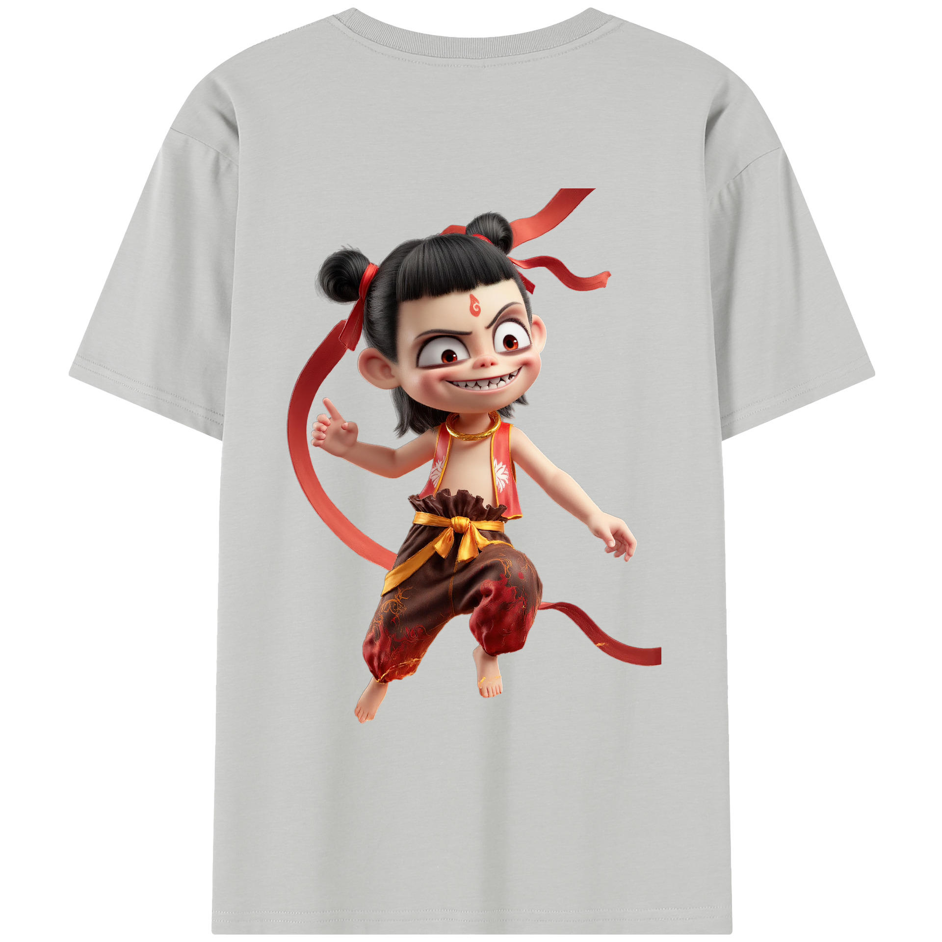 （画像用） Ne Zha 2 ナタ 魔童の大暴れ レディース半袖Tシャツ(バックプリント)