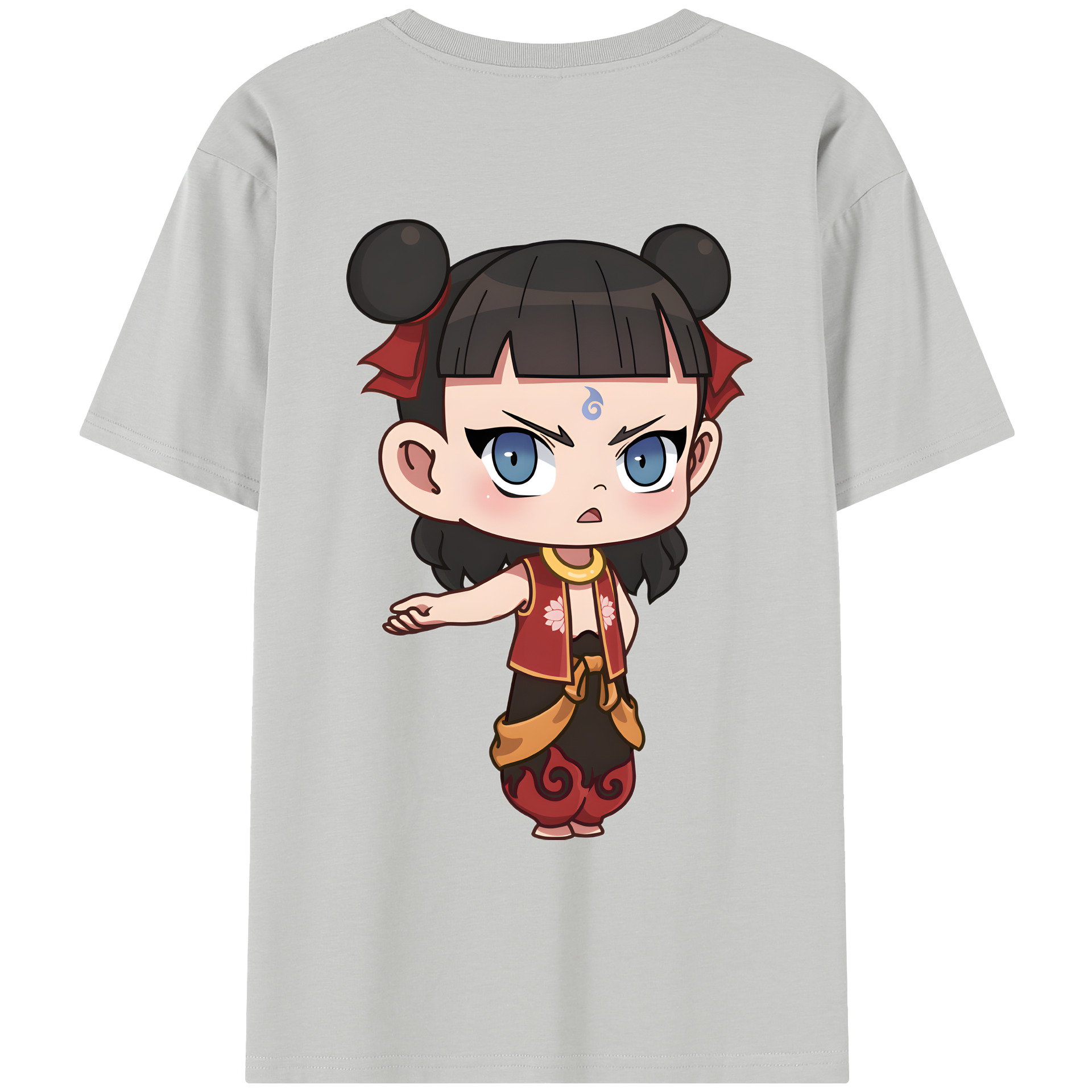 （画像用） Ne Zha 2 ナタ 魔童の大暴れ レディース半袖Tシャツ(バックプリント)