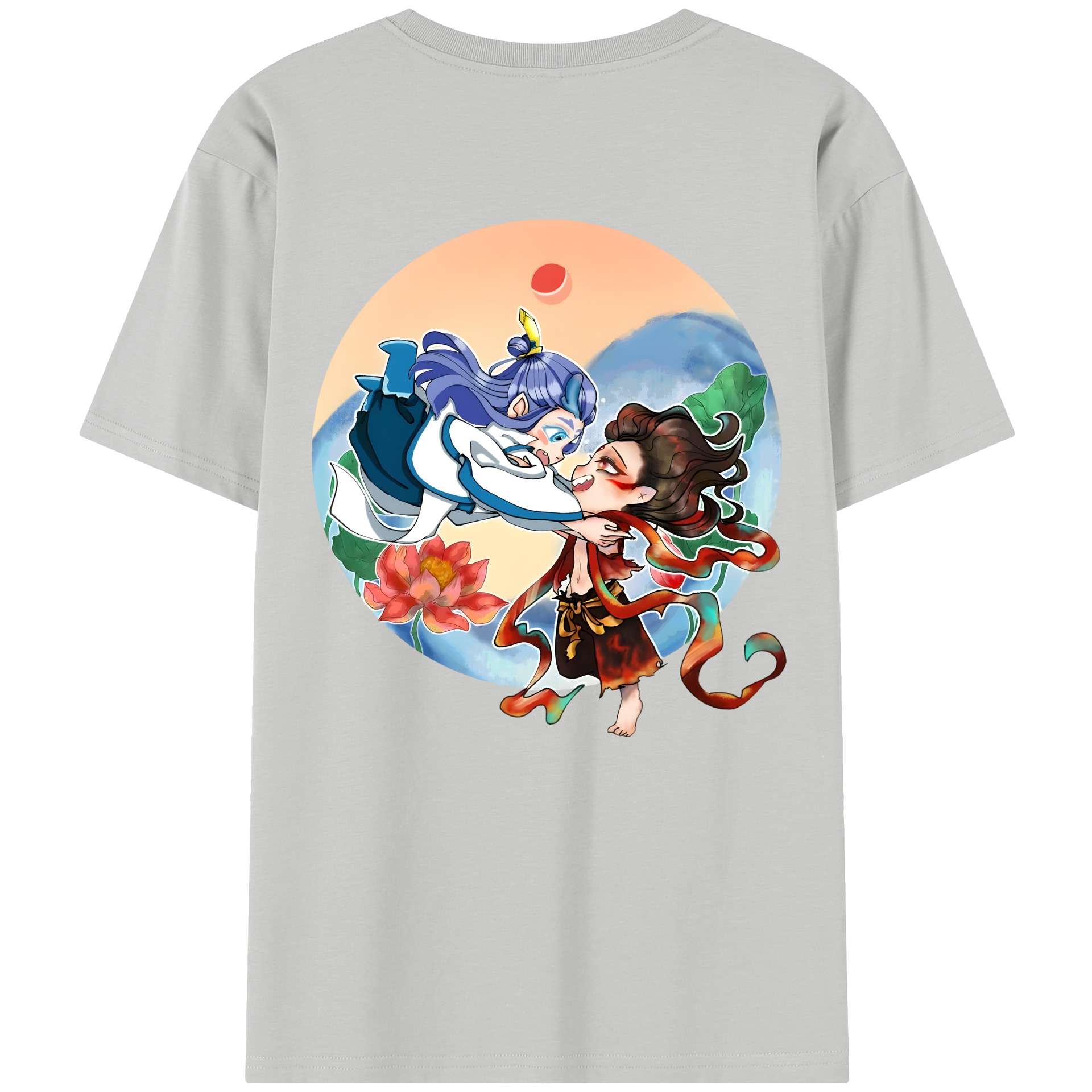 （画像用） Ne Zha 2 ナタ 魔童の大暴れ レディース半袖Tシャツ(バックプリント)