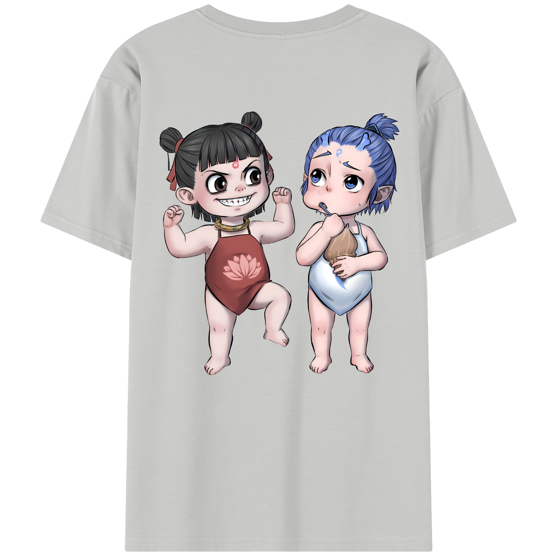 （画像用） Ne Zha 2 ナタ 魔童の大暴れ レディース半袖Tシャツ(バックプリント)