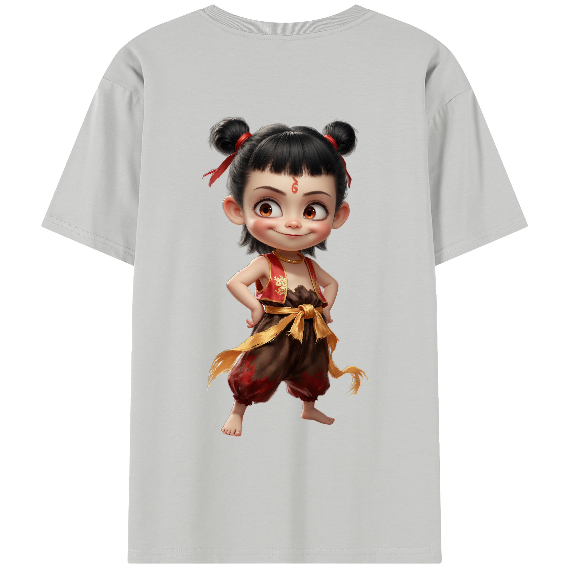 （画像用） Ne Zha 2 ナタ 魔童の大暴れ レディース半袖Tシャツ(バックプリント)