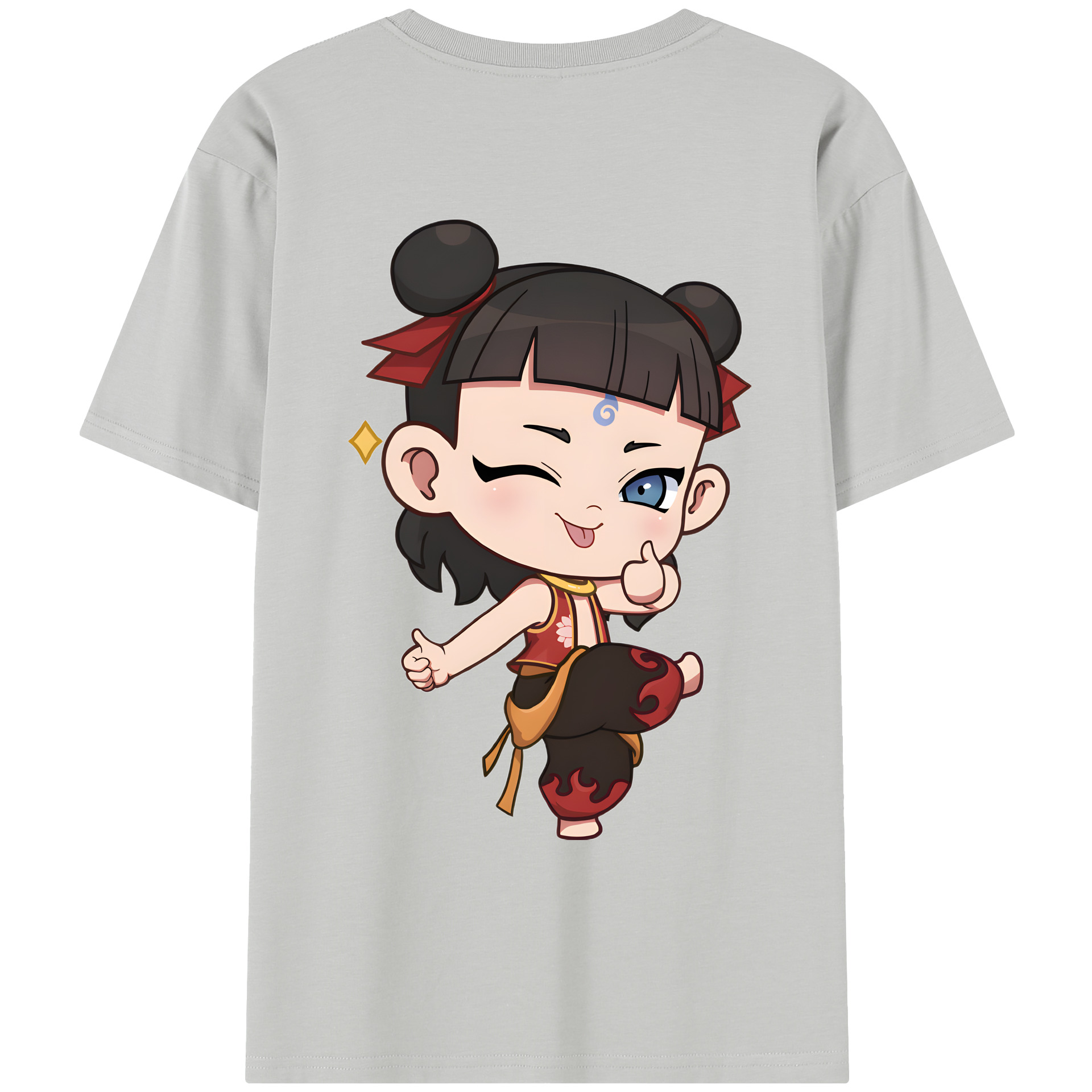 （画像用） Ne Zha 2 ナタ 魔童の大暴れ レディース半袖Tシャツ(バックプリント)