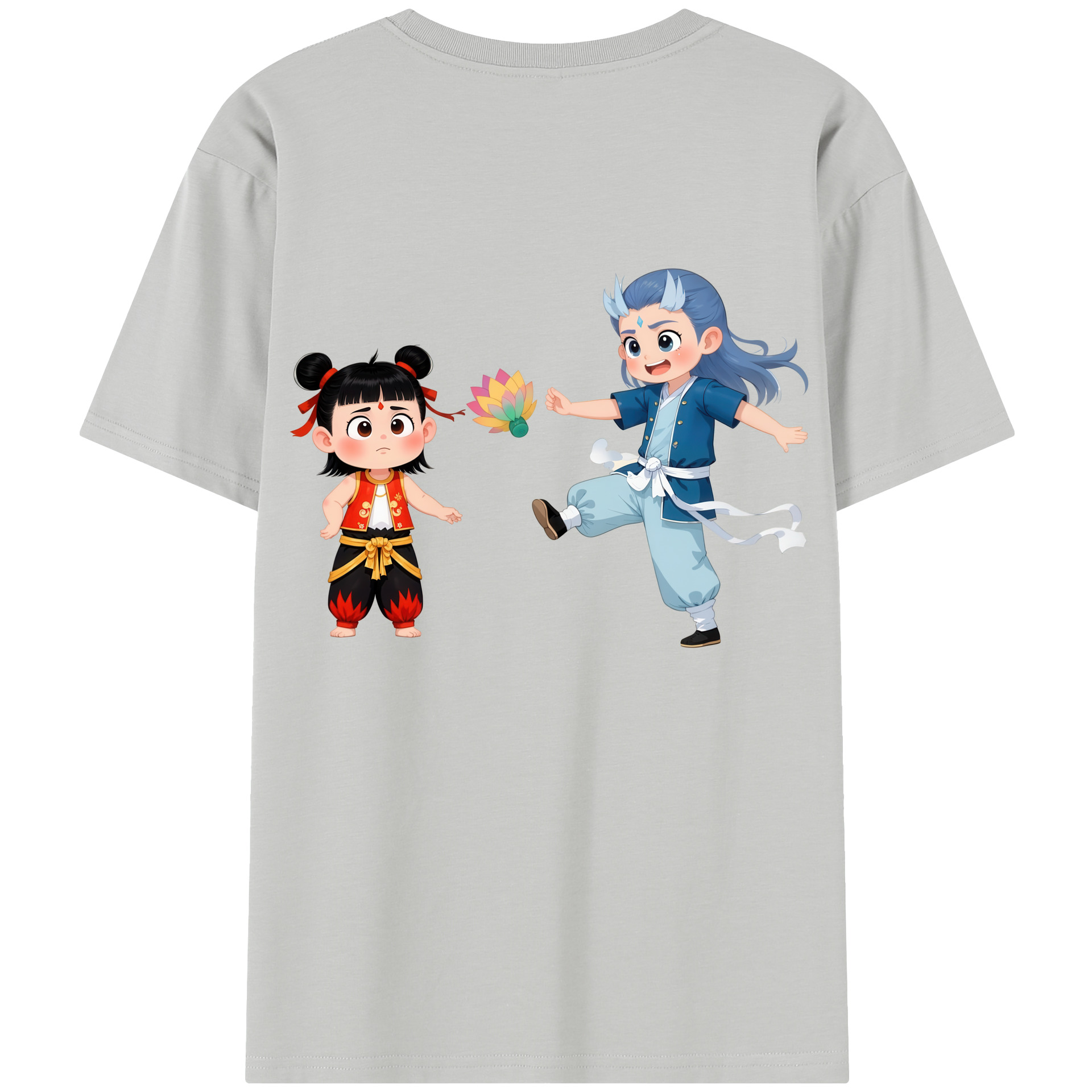 （画像用） Ne Zha 2 ナタ 魔童の大暴れ レディース半袖Tシャツ(バックプリント)