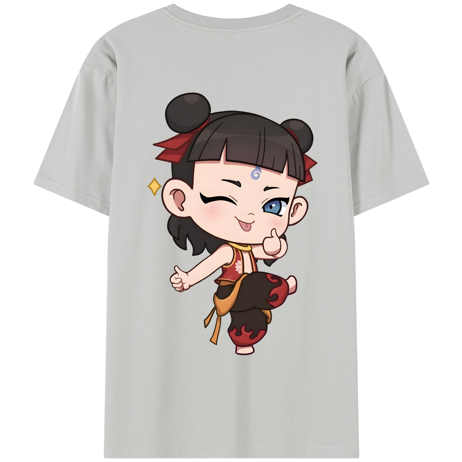 （画像用） Ne Zha 2 ナタ 魔童の大暴れ レディース半袖Tシャツ(バックプリント)