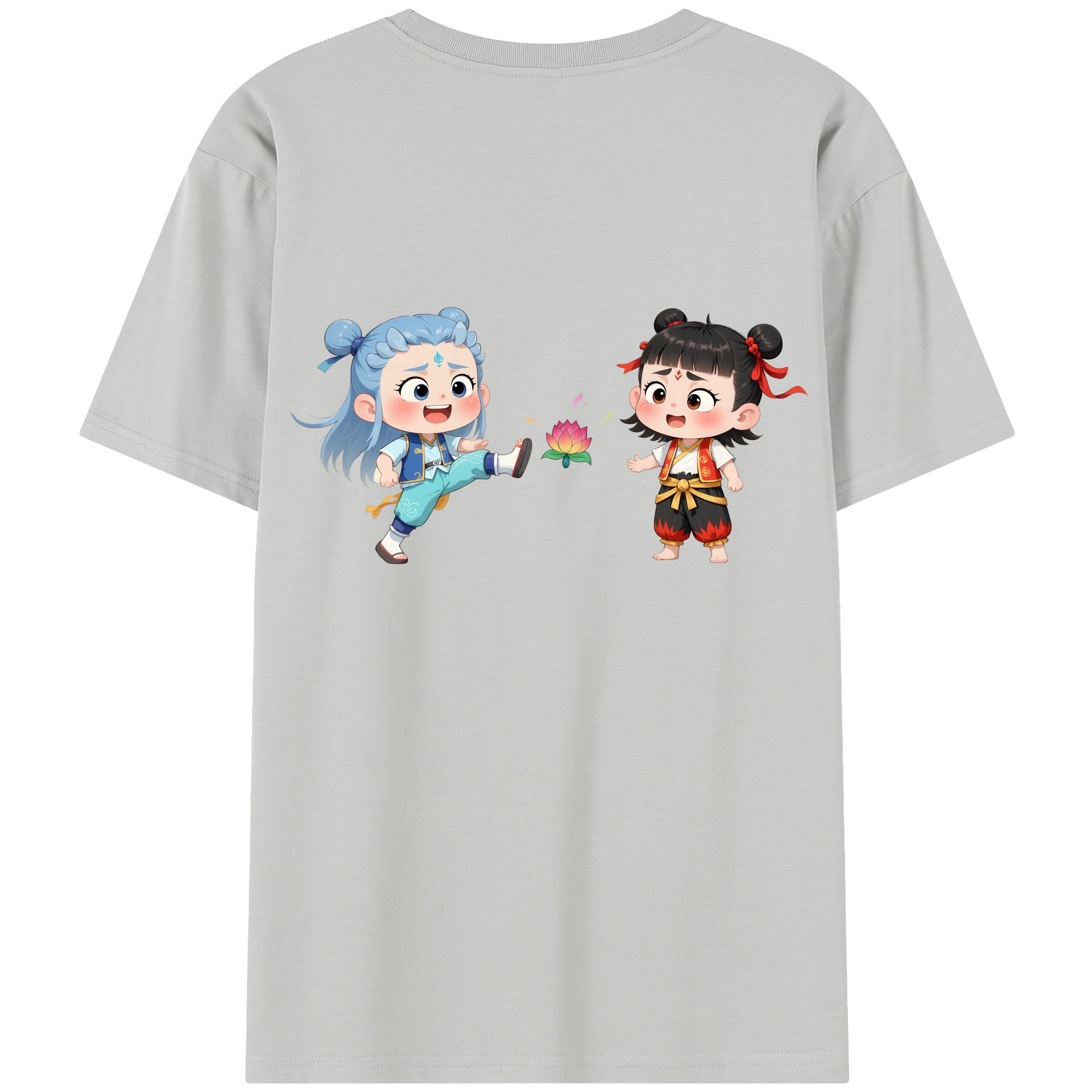 （画像用） Ne Zha 2 ナタ 魔童の大暴れ レディース半袖Tシャツ(バックプリント)