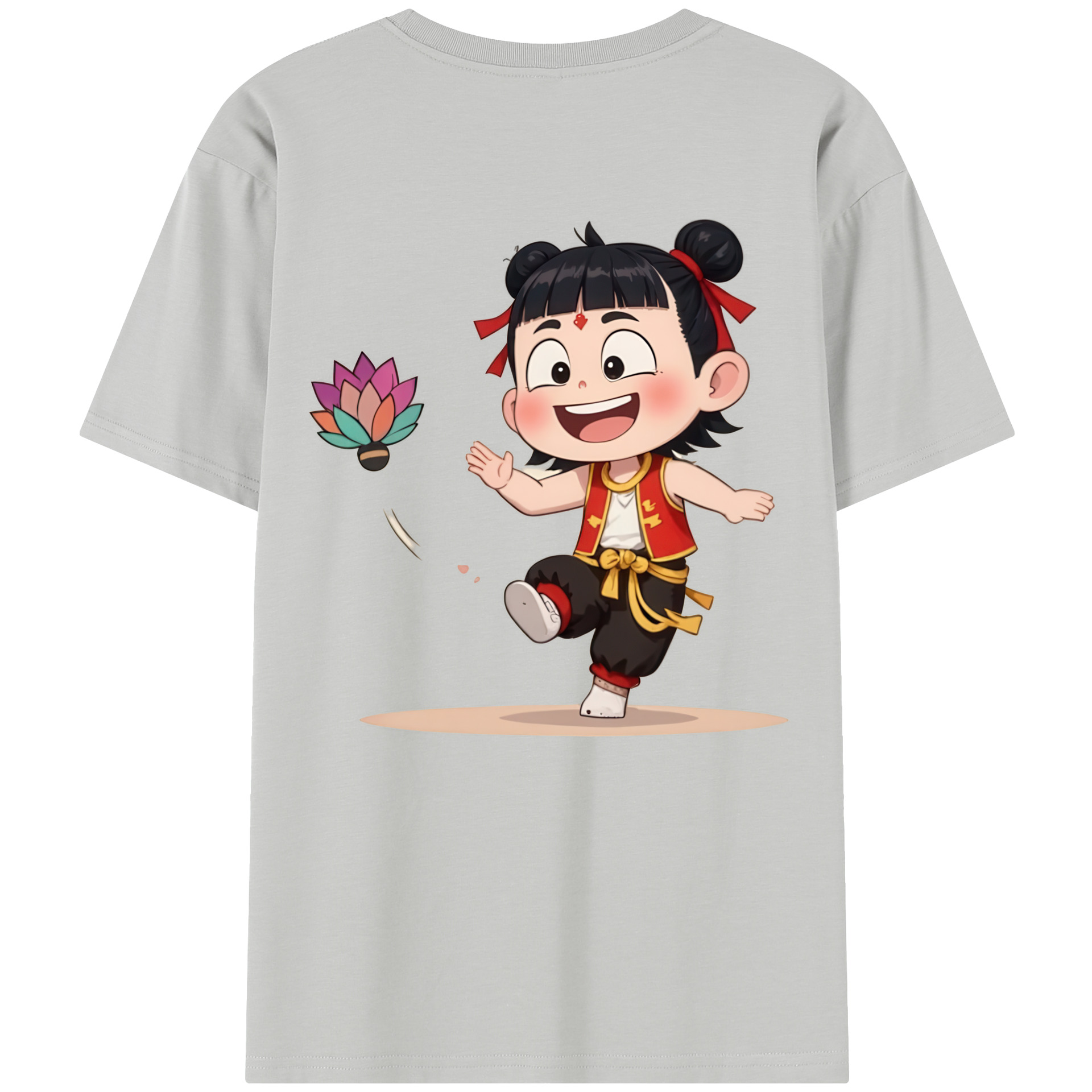 （画像用） Ne Zha 2 ナタ 魔童の大暴れ レディース半袖Tシャツ(バックプリント)