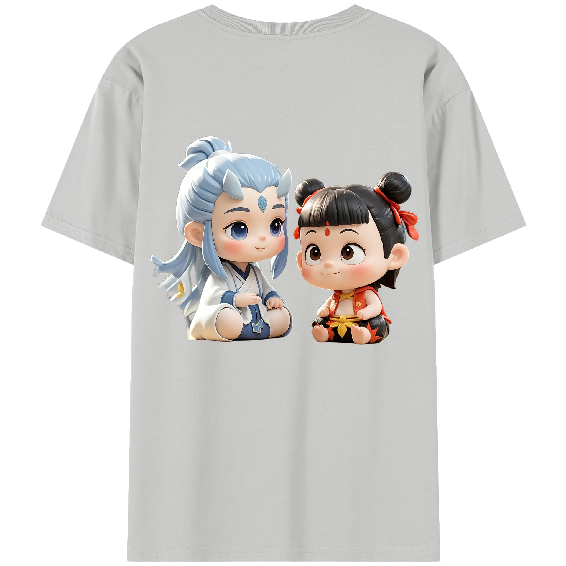 （画像用） Ne Zha 2 ナタ 魔童の大暴れ レディース半袖Tシャツ(バックプリント)