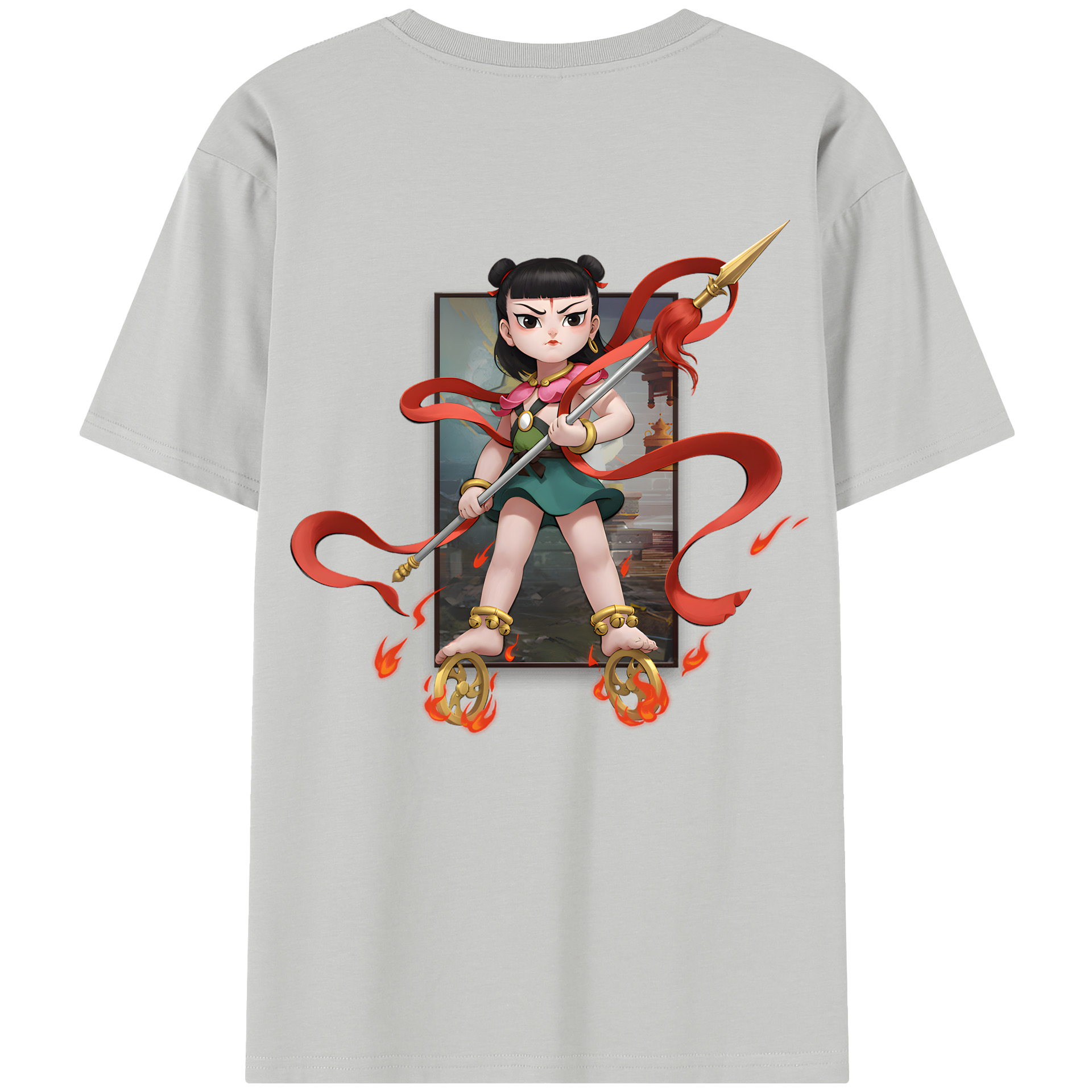 （画像用） Ne Zha 2 ナタ 魔童の大暴れ レディース半袖Tシャツ(バックプリント)