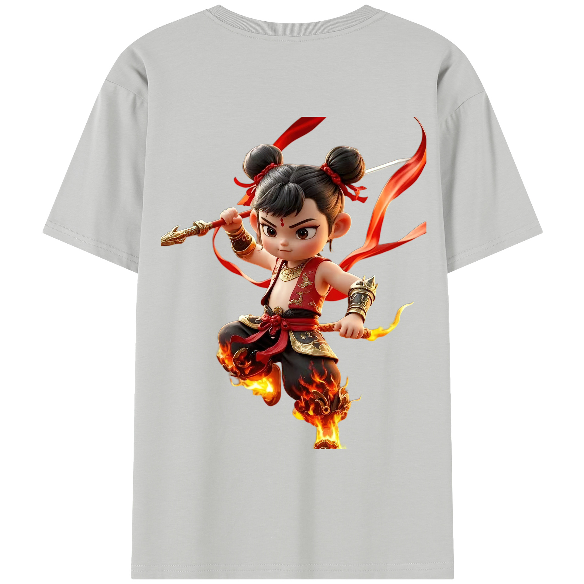 （画像用） Ne Zha 2 ナタ 魔童の大暴れ レディース半袖Tシャツ(バックプリント)
