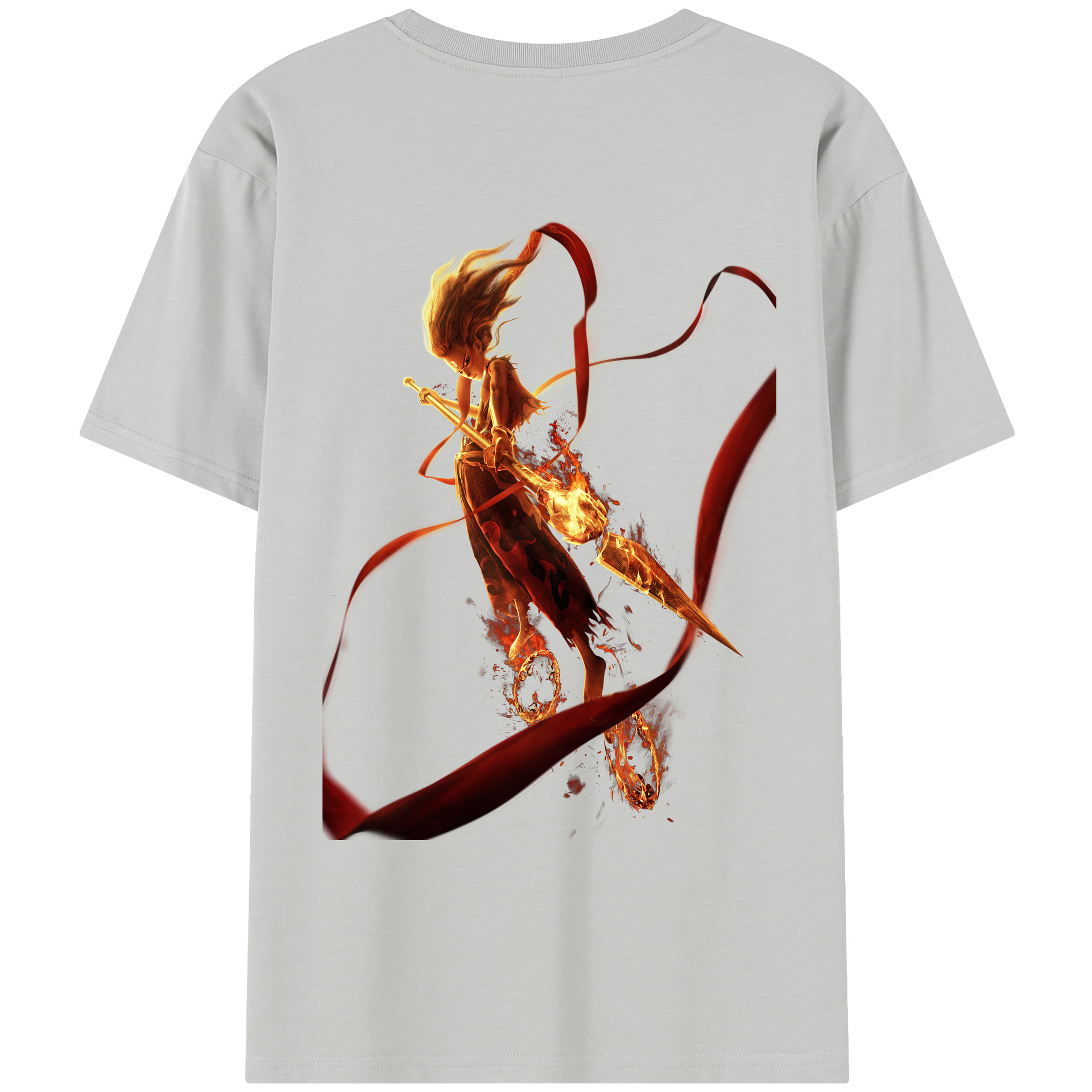（画像用） Ne Zha 2 ナタ 魔童の大暴れ レディース半袖Tシャツ(バックプリント)