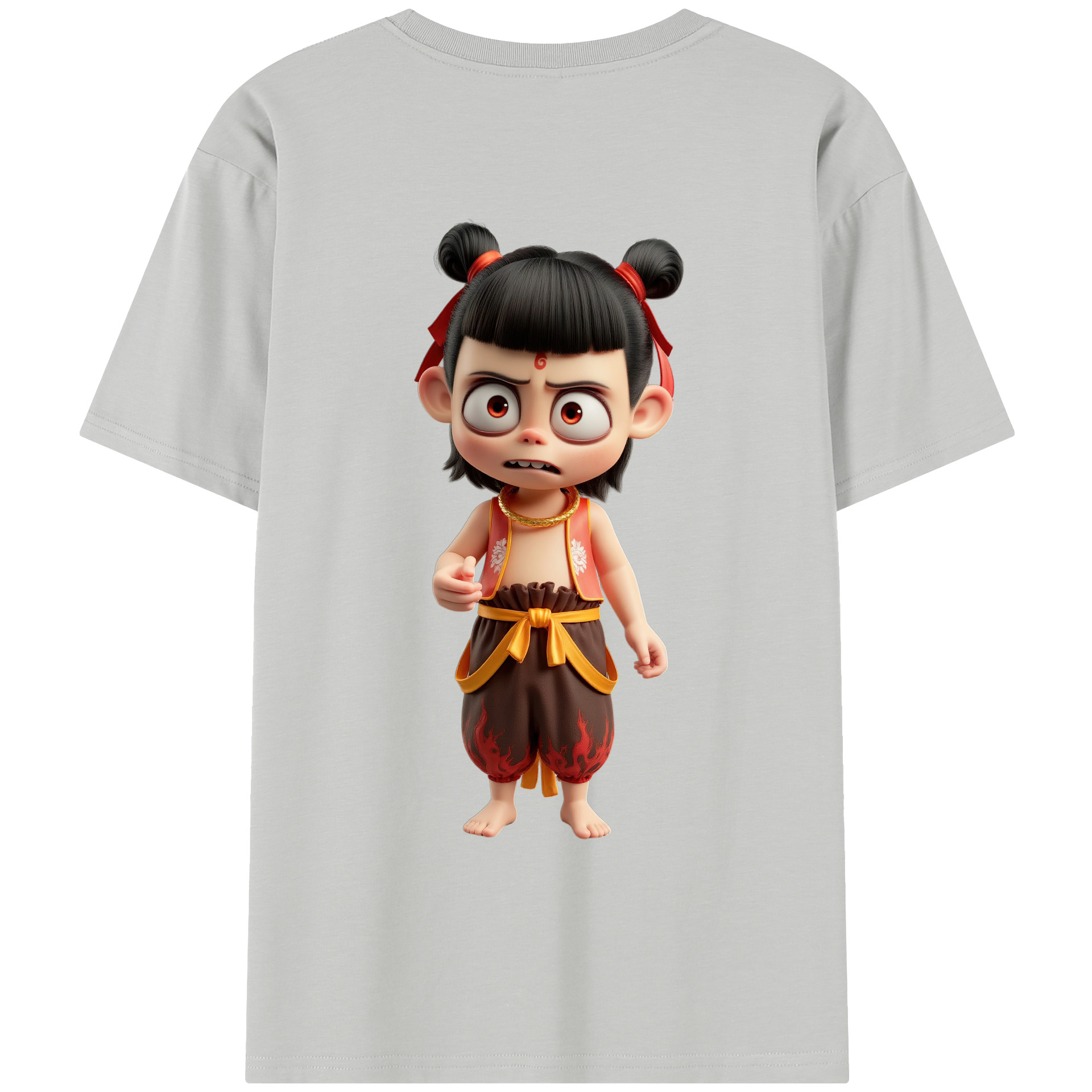 （画像用） Ne Zha 2 ナタ 魔童の大暴れ レディース半袖Tシャツ(バックプリント)