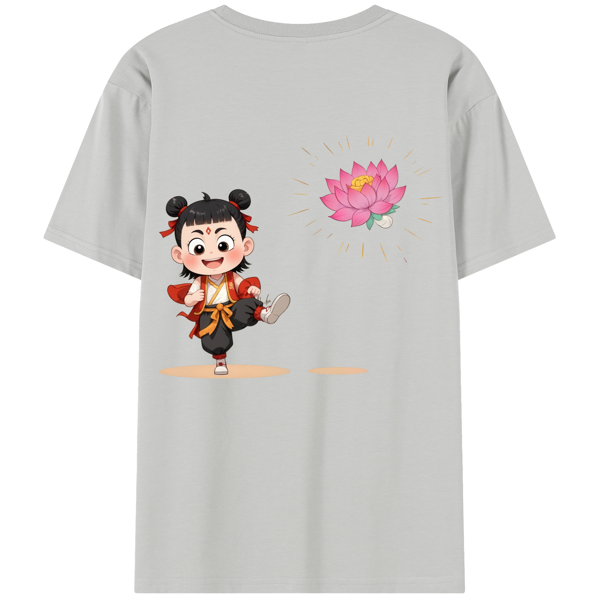 （画像用） Ne Zha 2 ナタ 魔童の大暴れ レディース半袖Tシャツ(バックプリント)