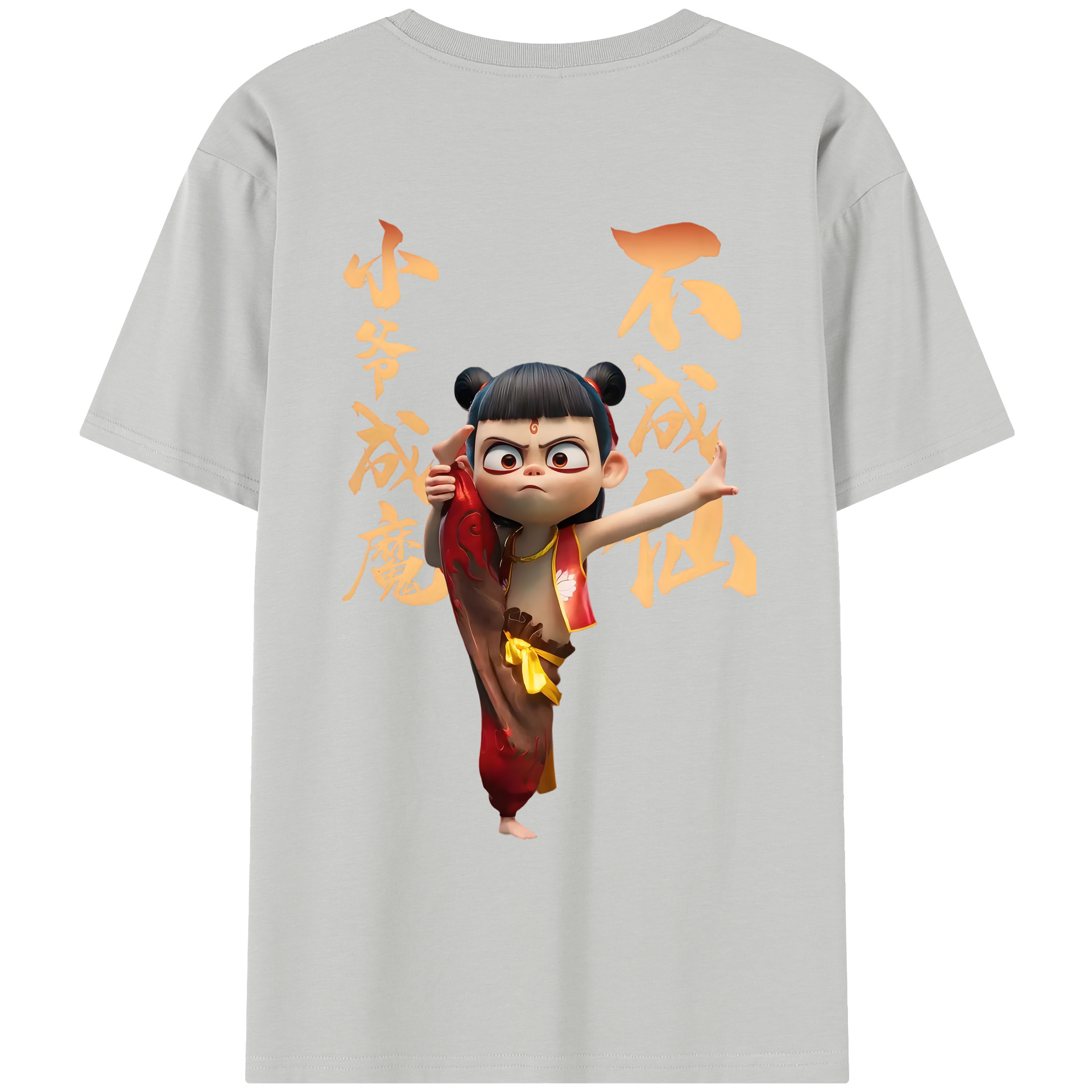 （画像用） Ne Zha 2 ナタ 魔童の大暴れ レディース半袖Tシャツ(バックプリント)
