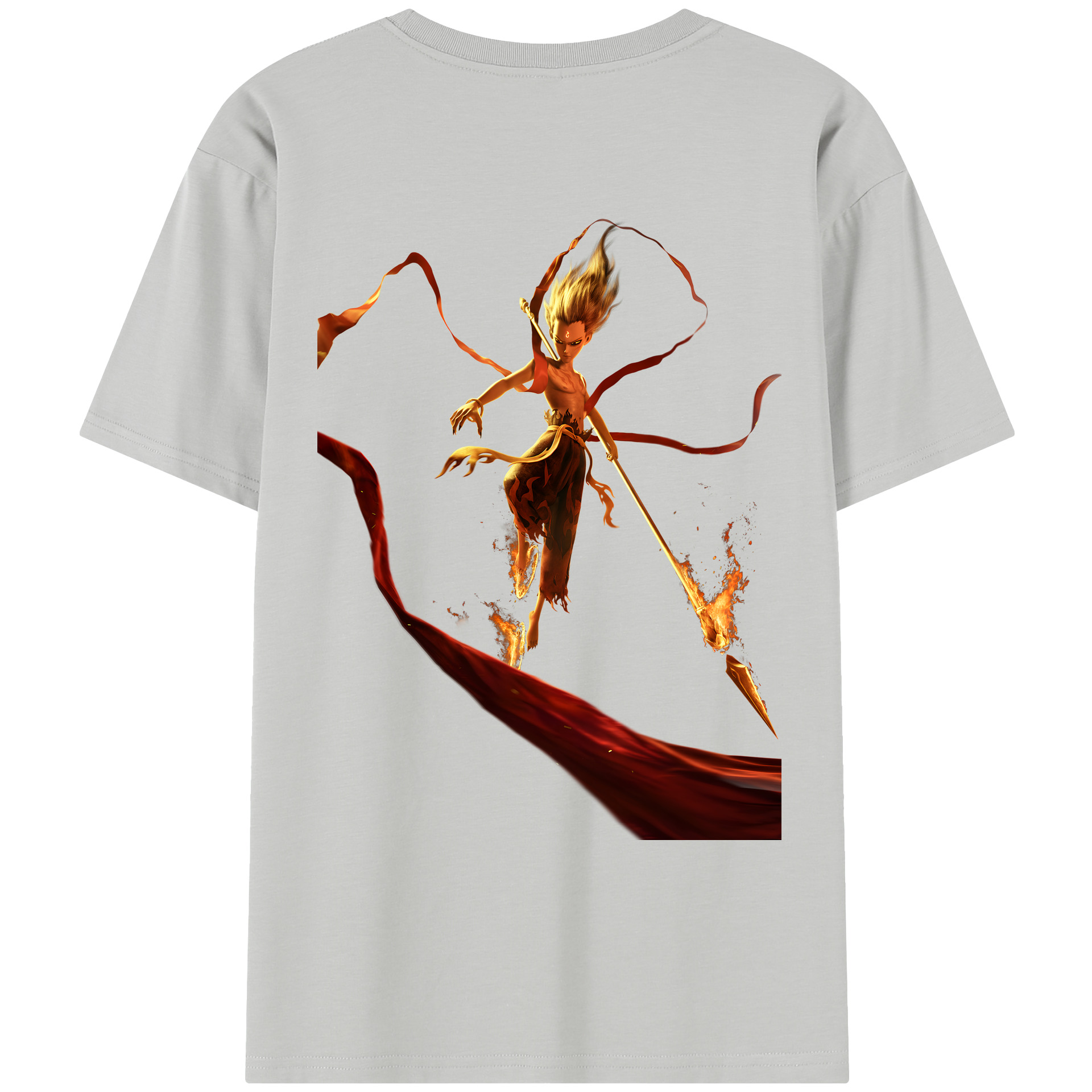 （画像用） Ne Zha 2 ナタ 魔童の大暴れ レディース半袖Tシャツ(バックプリント)