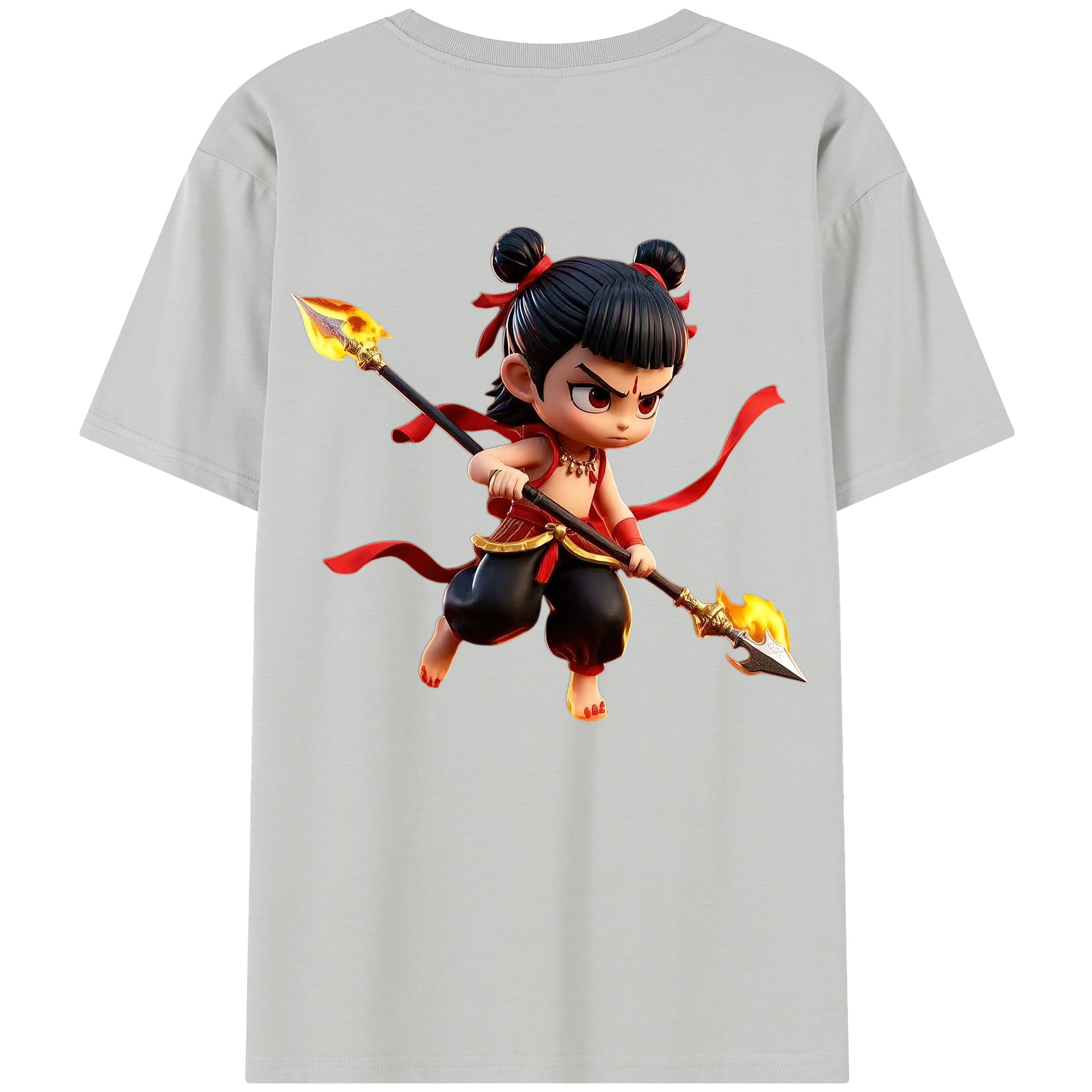 （画像用） Ne Zha 2 ナタ 魔童の大暴れ レディース半袖Tシャツ(バックプリント)