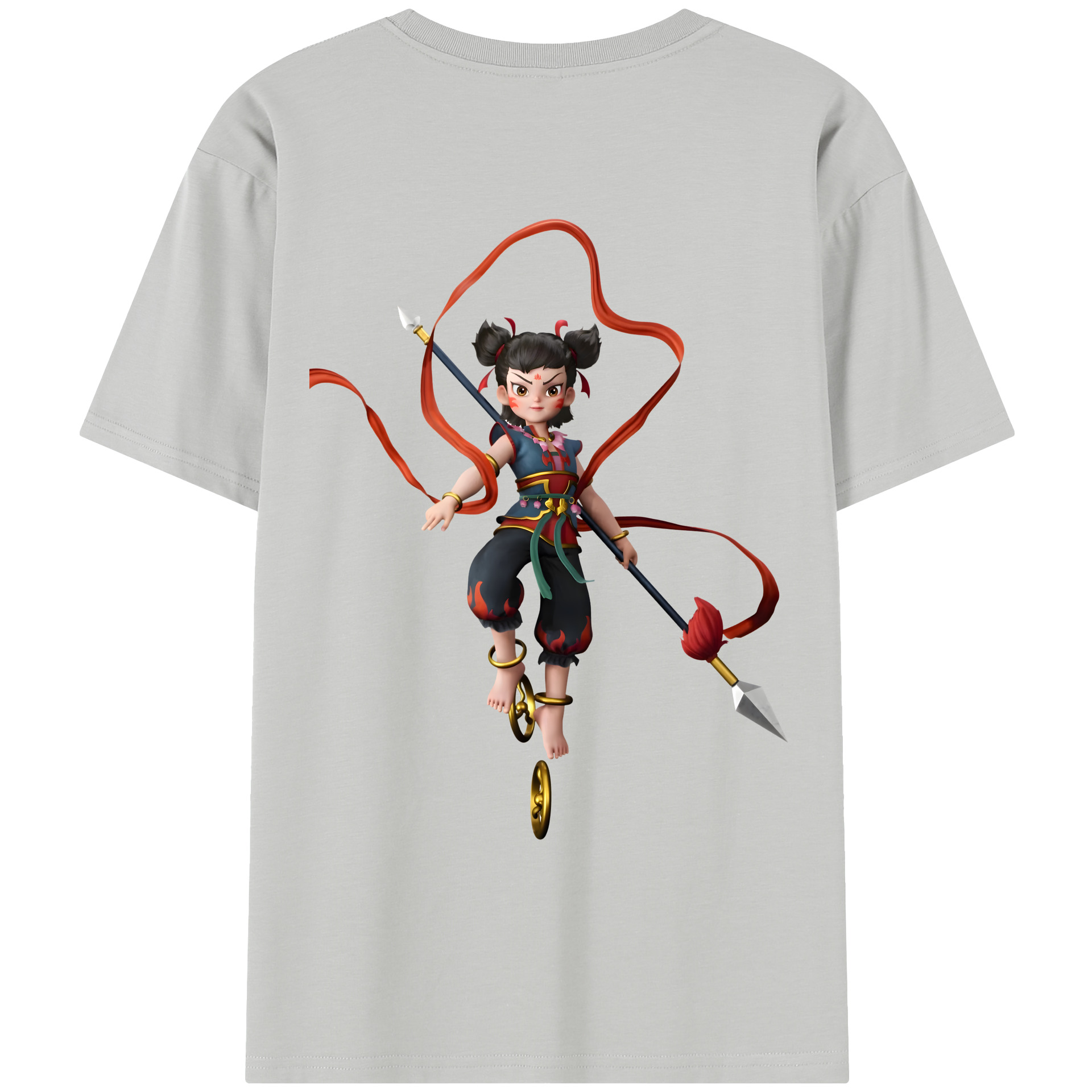 （画像用） Ne Zha 2 ナタ 魔童の大暴れ レディース半袖Tシャツ(バックプリント)