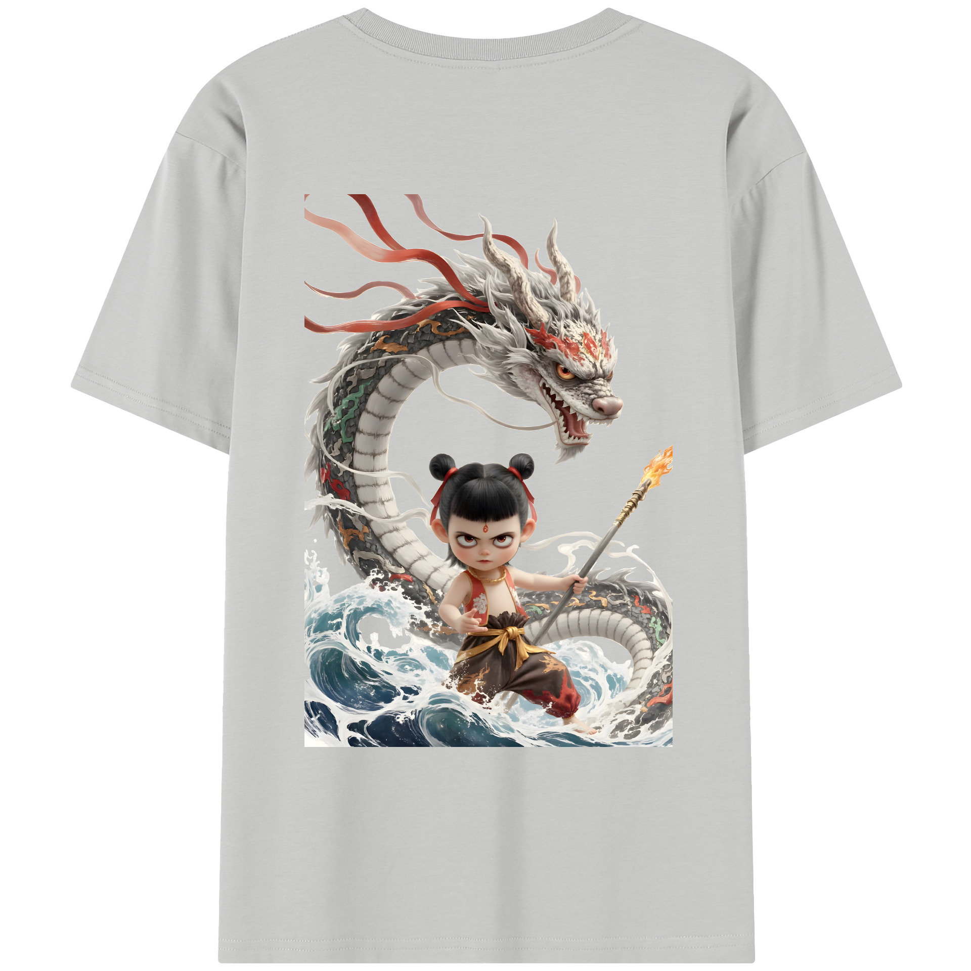 （画像用） Ne Zha 2 ナタ 魔童の大暴れ レディース半袖Tシャツ(バックプリント)