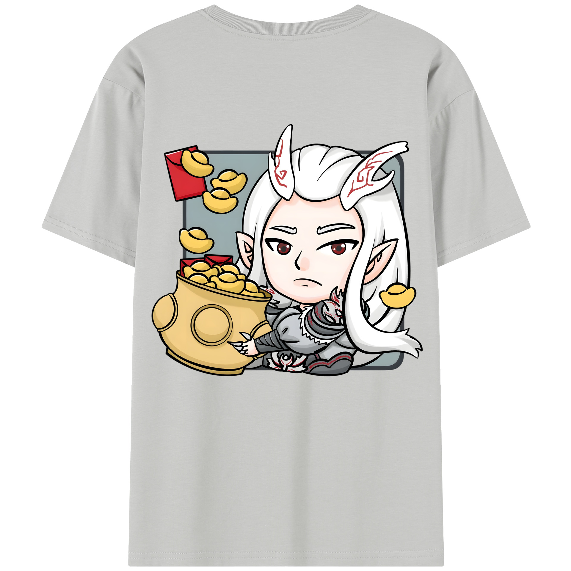 （画像用） Ne Zha 2 ナタ 魔童の大暴れ レディース半袖Tシャツ(バックプリント)