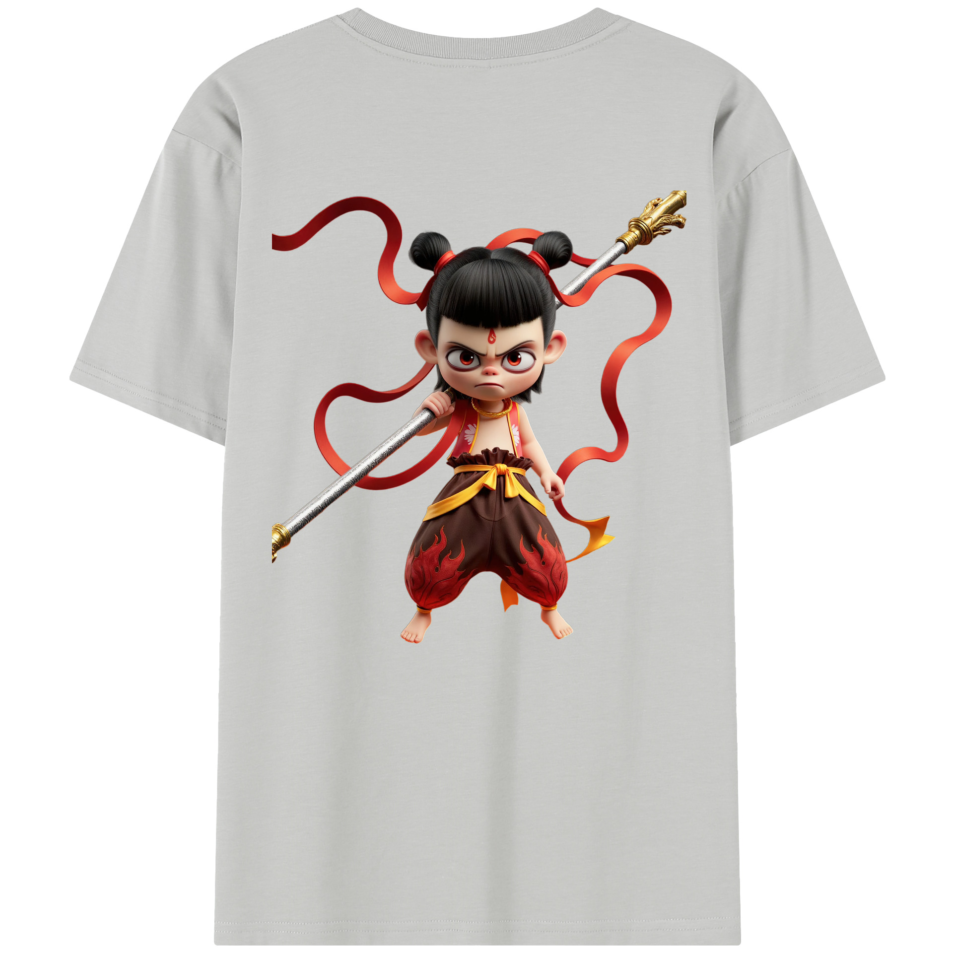 （画像用） Ne Zha 2 ナタ 魔童の大暴れ レディース半袖Tシャツ(バックプリント)
