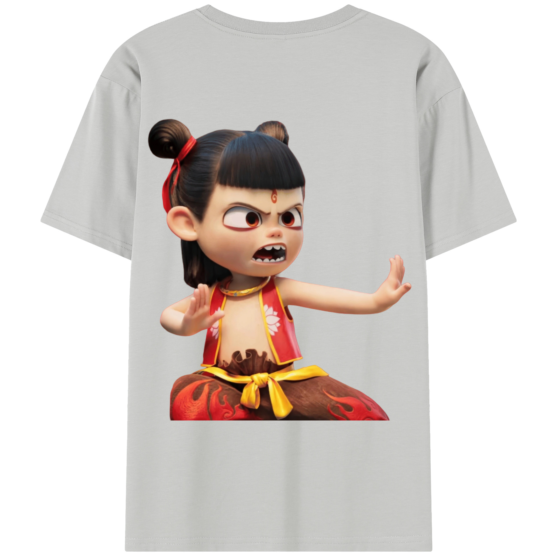 （画像用） Ne Zha 2 ナタ 魔童の大暴れ レディース半袖Tシャツ(バックプリント)