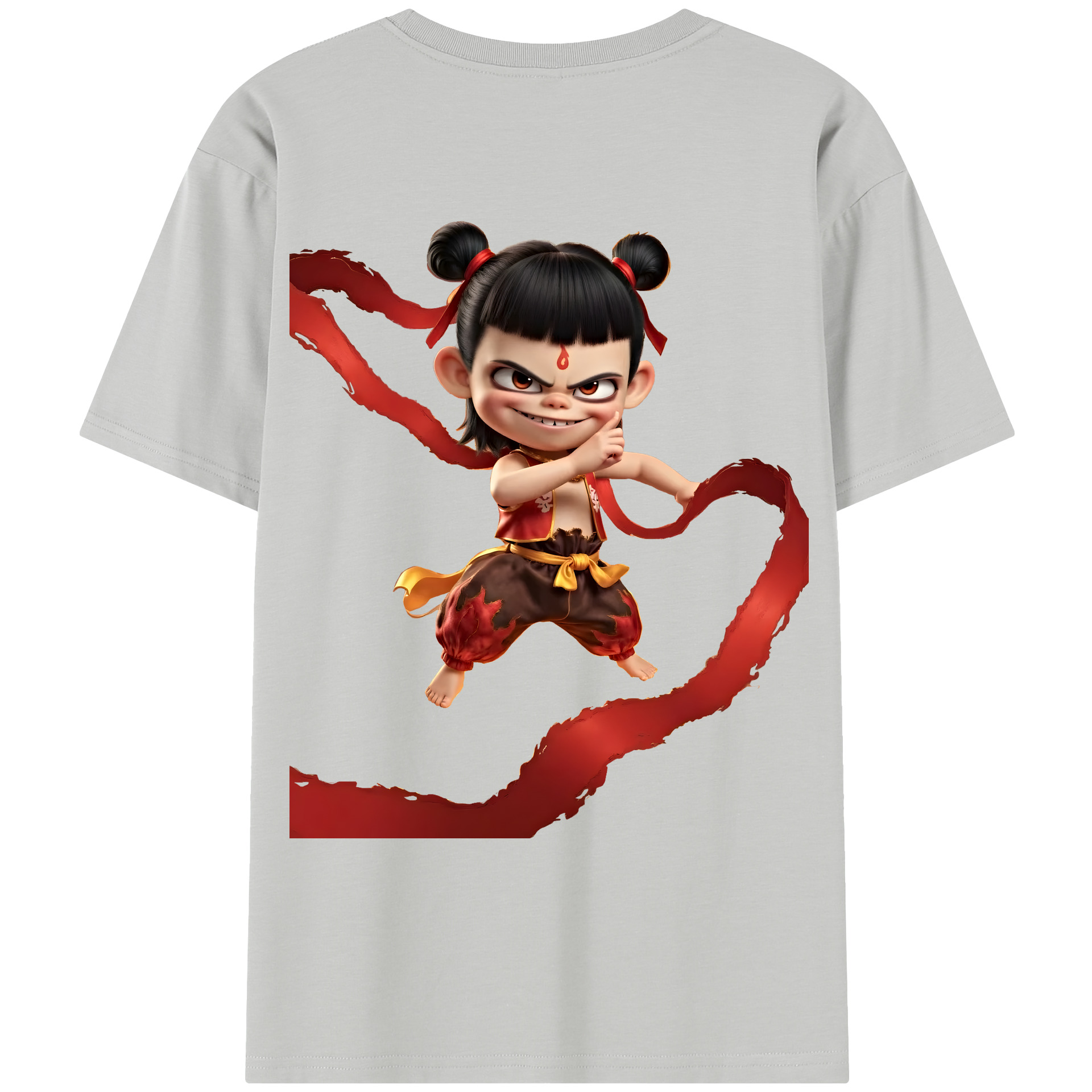（画像用） Ne Zha 2 ナタ 魔童の大暴れ レディース半袖Tシャツ(バックプリント)