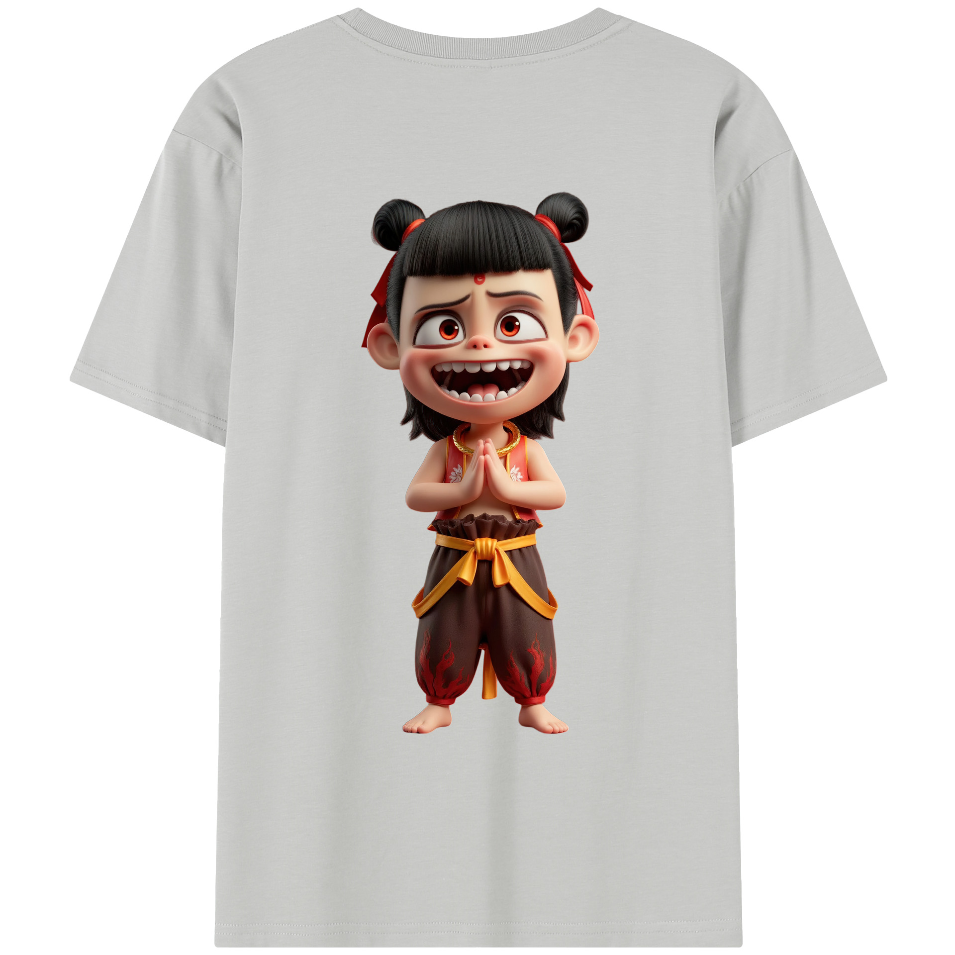 （画像用） Ne Zha 2 ナタ 魔童の大暴れ レディース半袖Tシャツ(バックプリント)