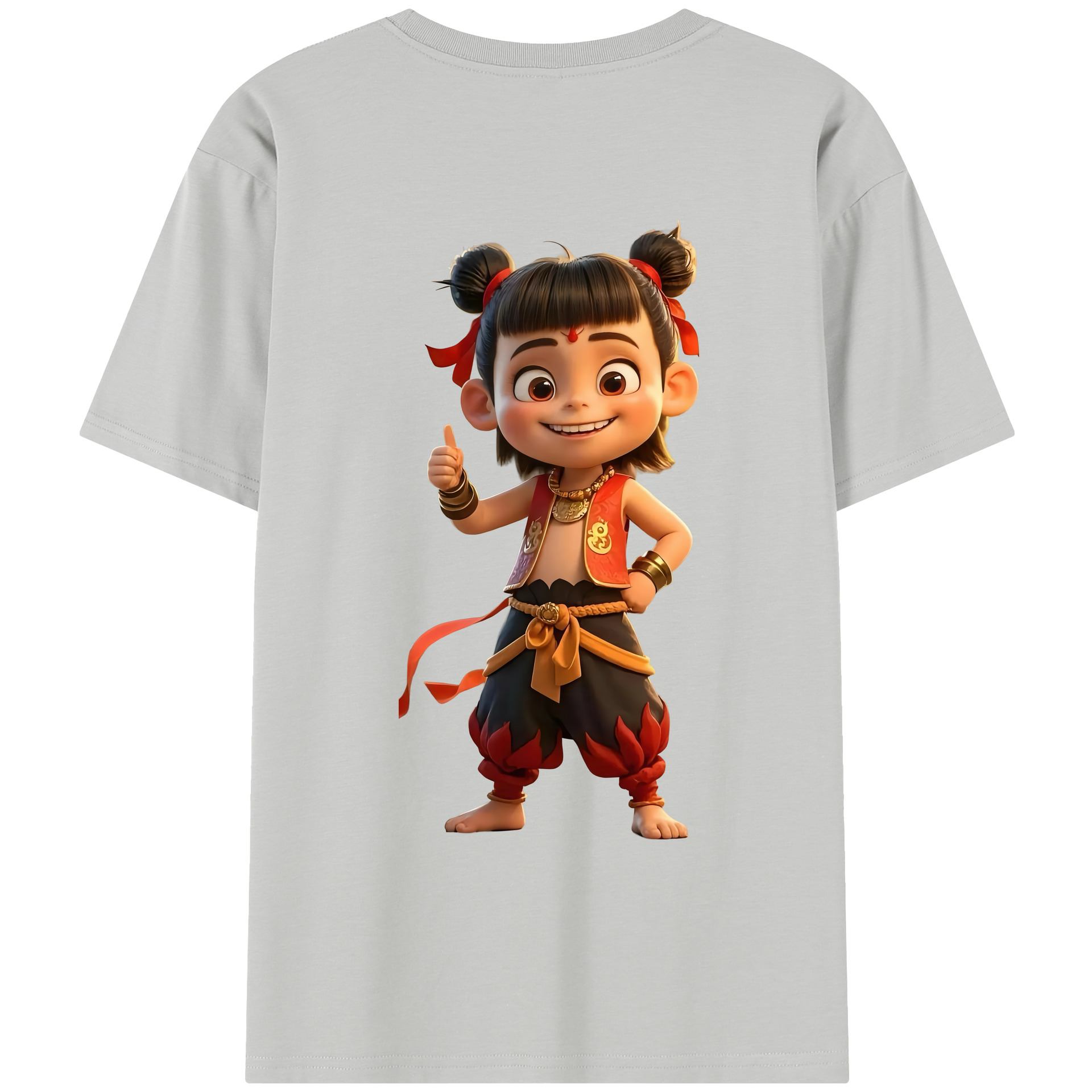 （画像用） Ne Zha 2 ナタ 魔童の大暴れ レディース半袖Tシャツ(バックプリント)