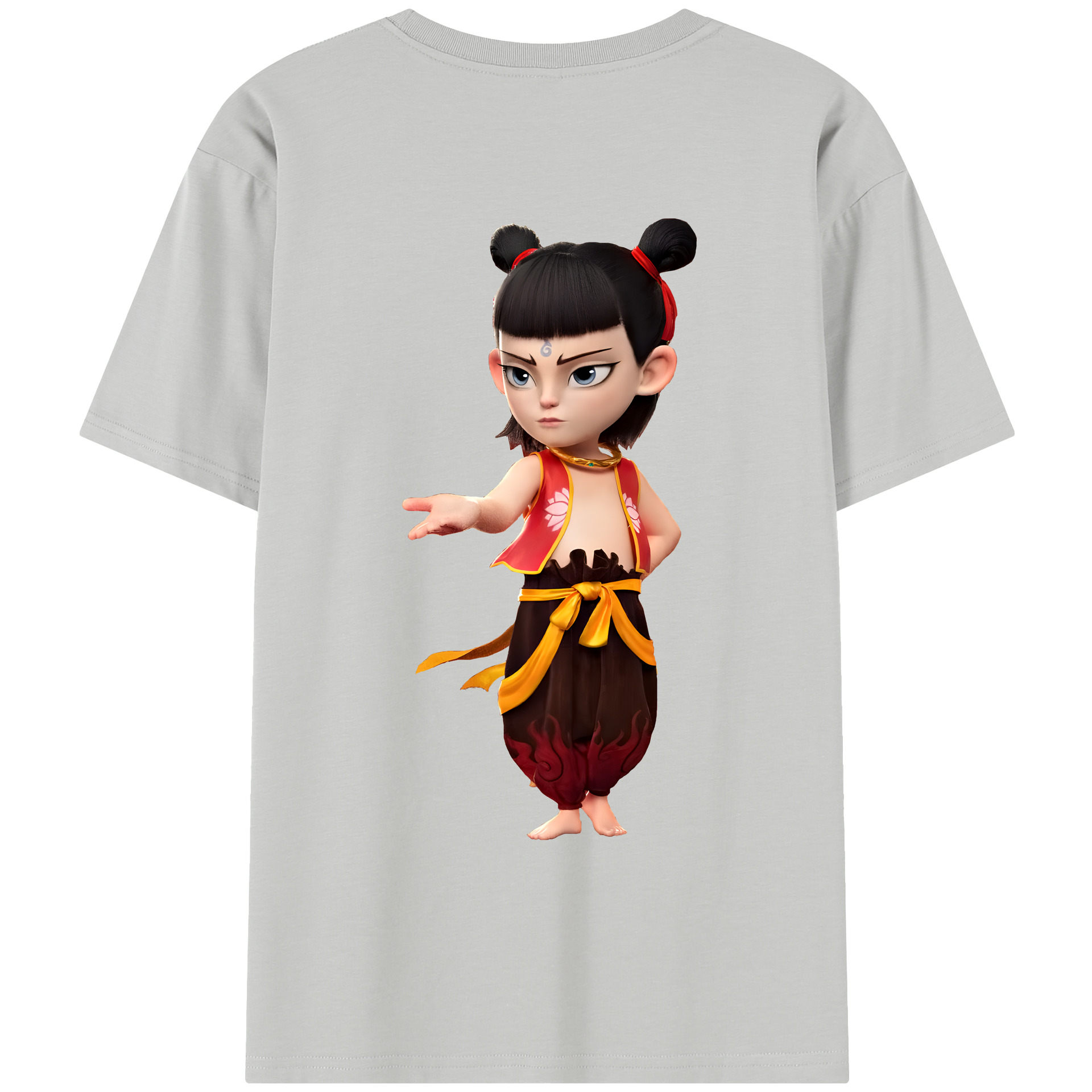 （画像用） Ne Zha 2 ナタ 魔童の大暴れ レディース半袖Tシャツ(バックプリント)