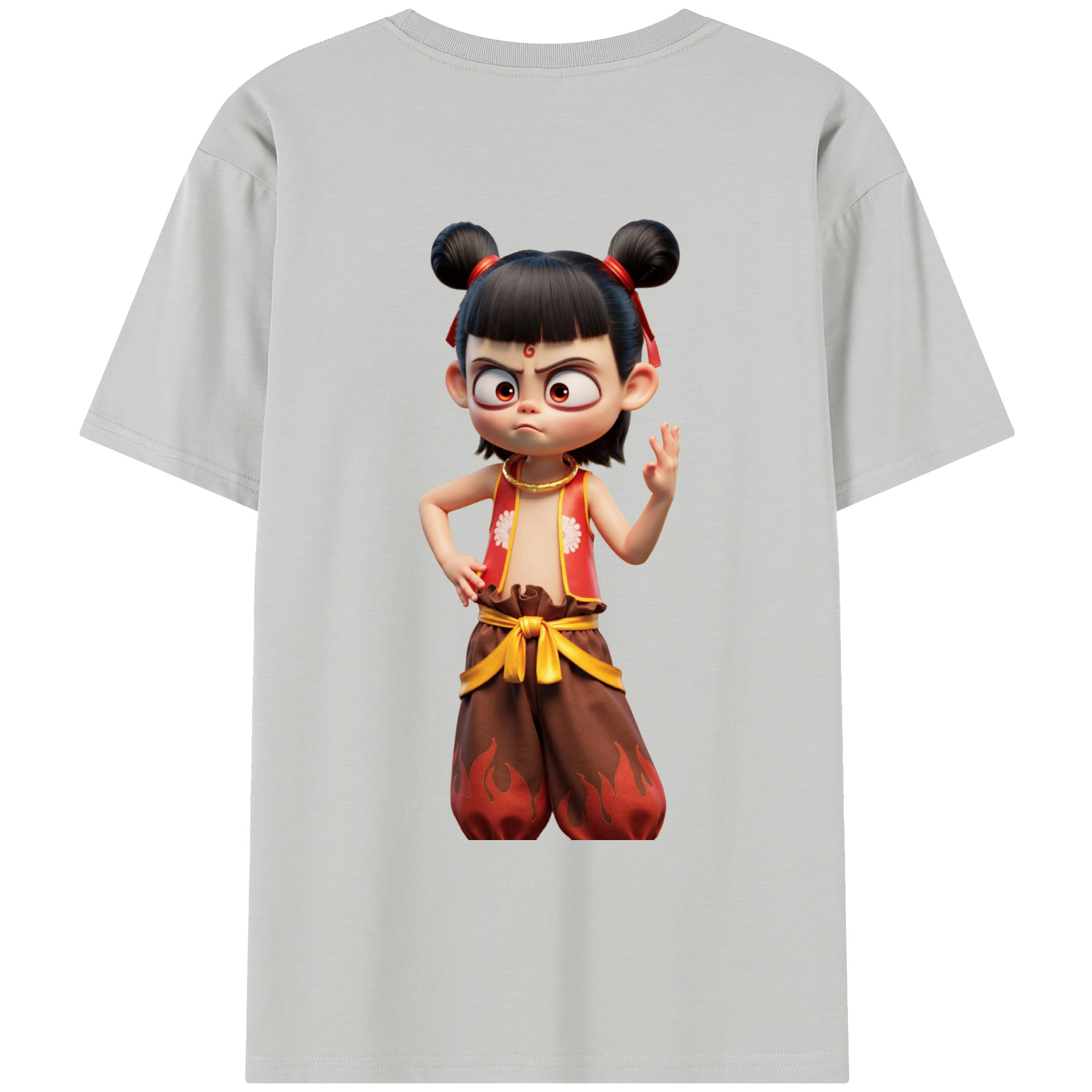 （画像用） Ne Zha 2 ナタ 魔童の大暴れ レディース半袖Tシャツ(バックプリント)