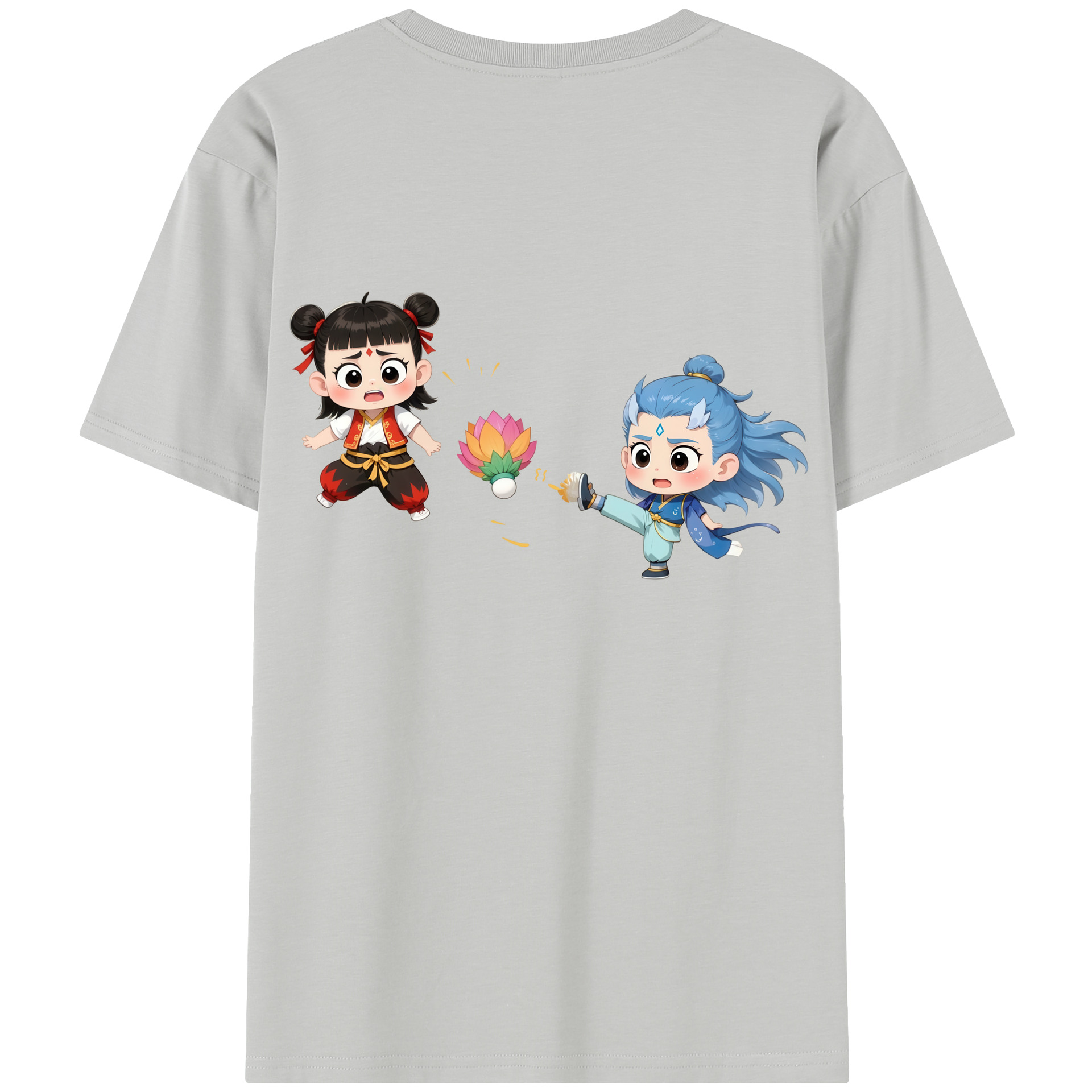 （画像用） Ne Zha 2 ナタ 魔童の大暴れ レディース半袖Tシャツ(バックプリント)