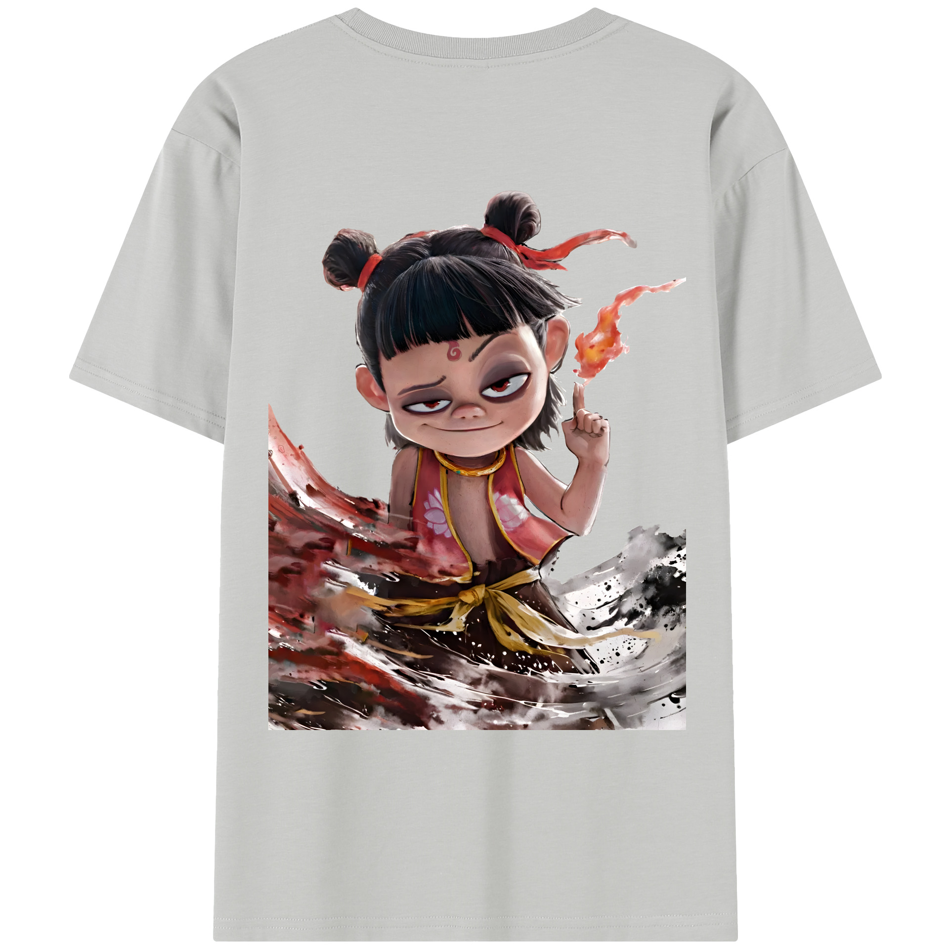 （画像用） Ne Zha 2 ナタ 魔童の大暴れ レディース半袖Tシャツ(バックプリント)
