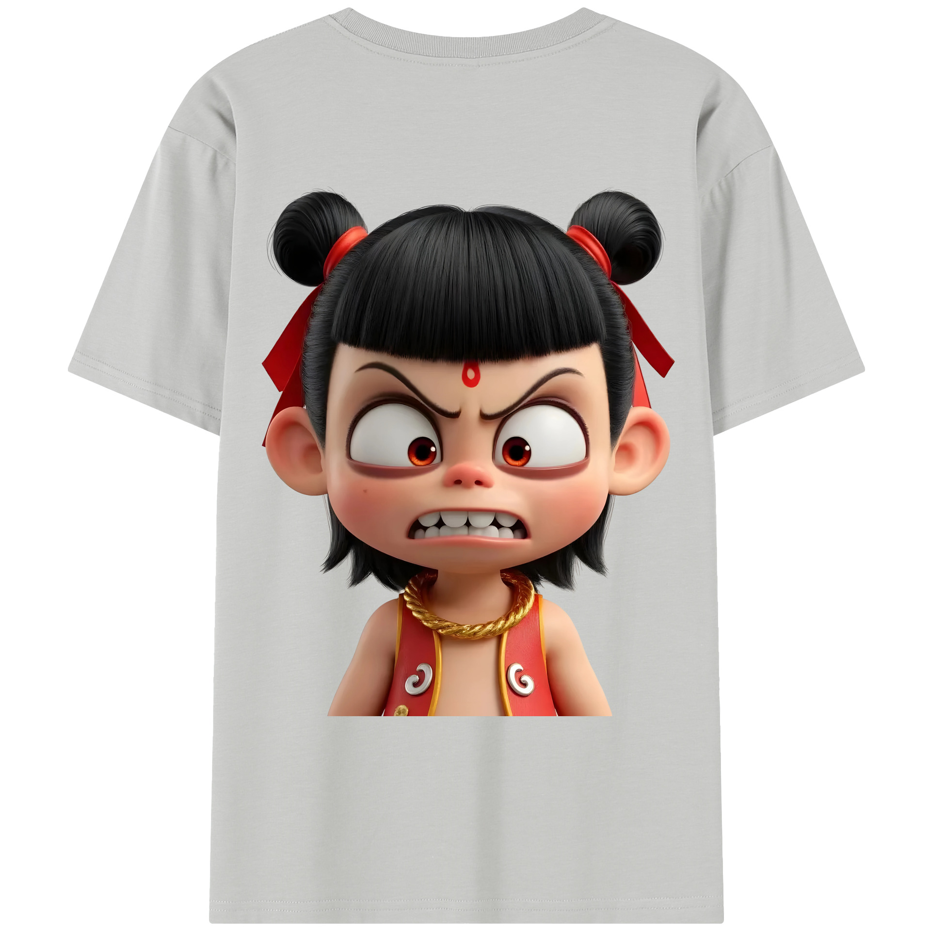 （画像用） Ne Zha 2 ナタ 魔童の大暴れ レディース半袖Tシャツ(バックプリント)