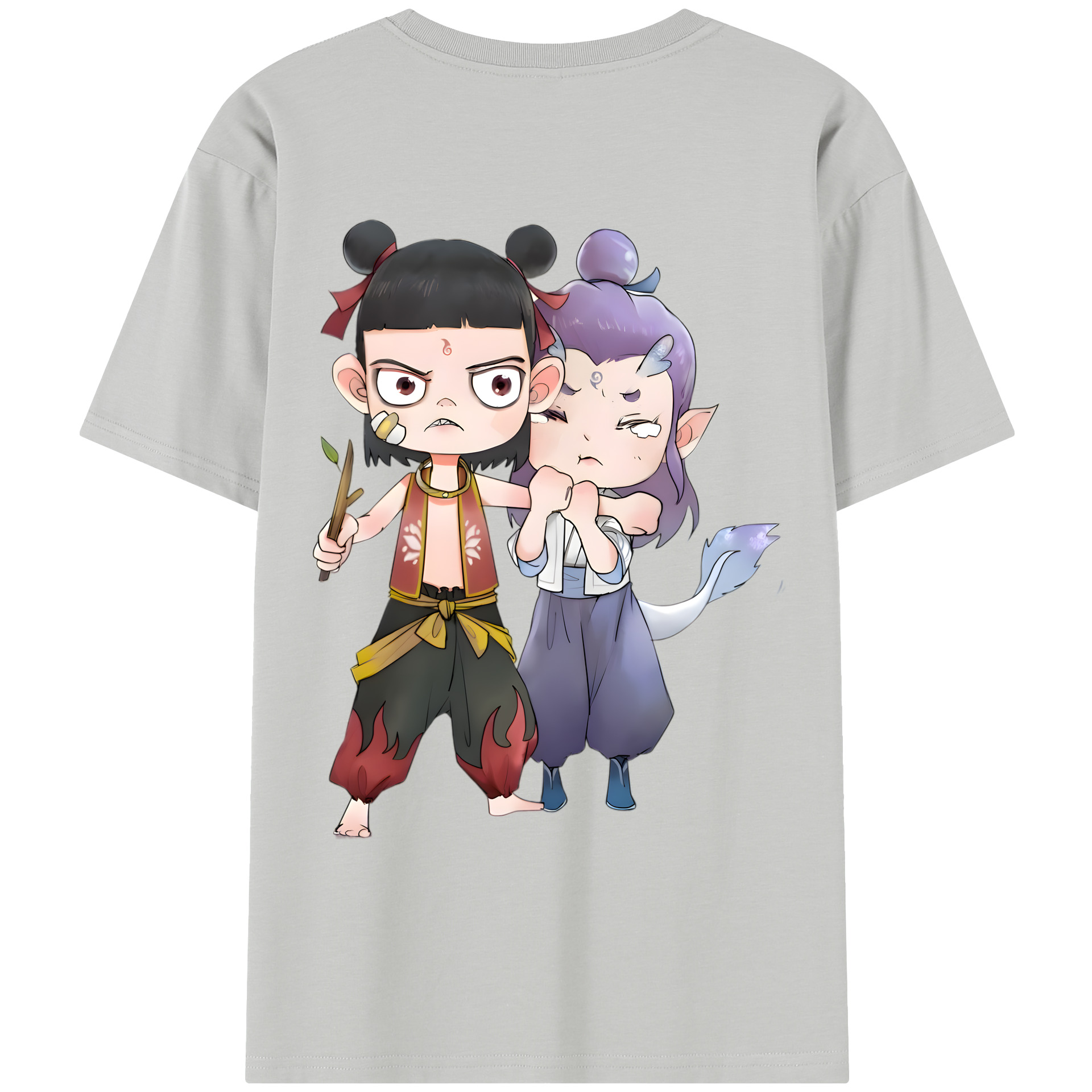 （画像用） Ne Zha 2 ナタ 魔童の大暴れ レディース半袖Tシャツ(バックプリント)