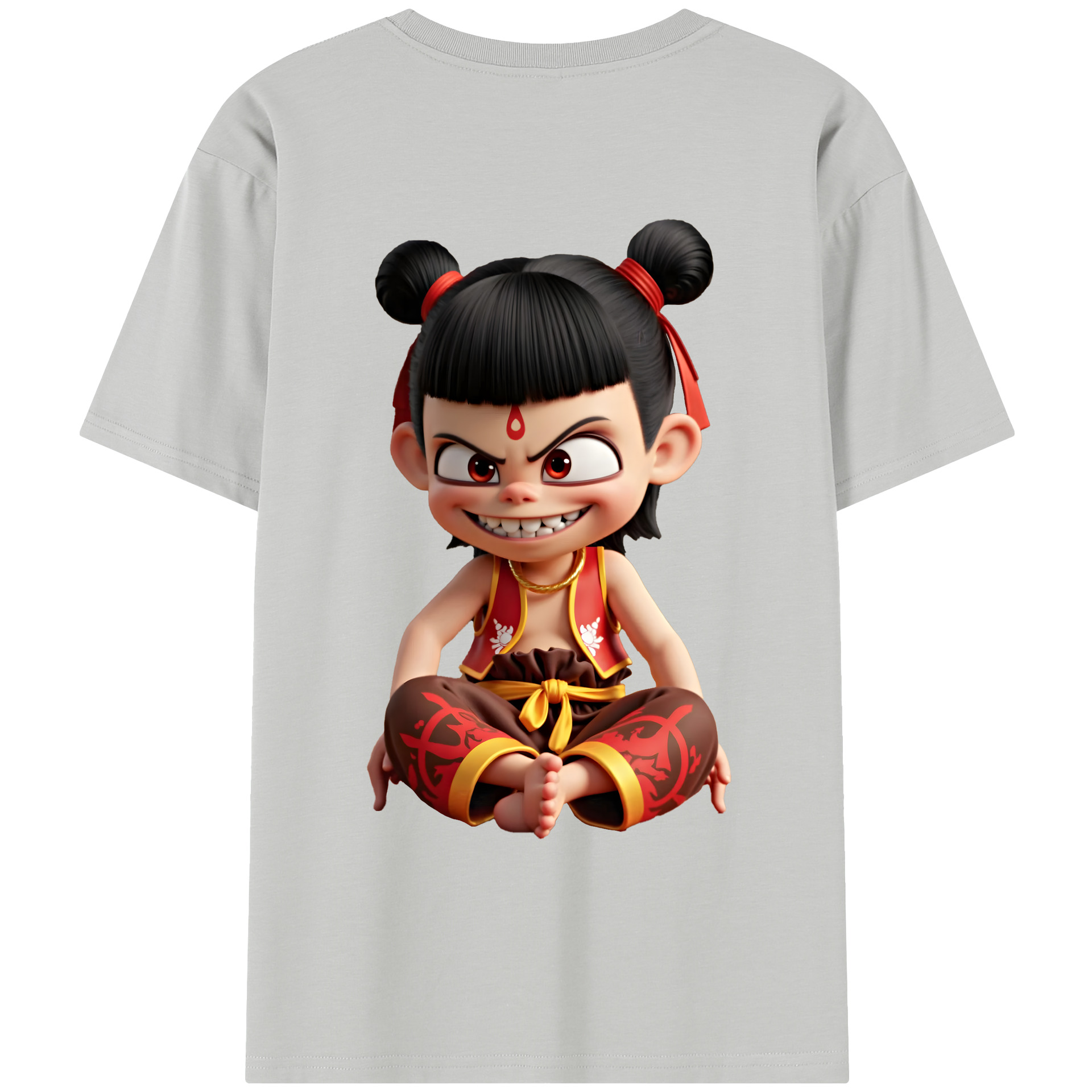 （画像用） Ne Zha 2 ナタ 魔童の大暴れ レディース半袖Tシャツ(バックプリント)