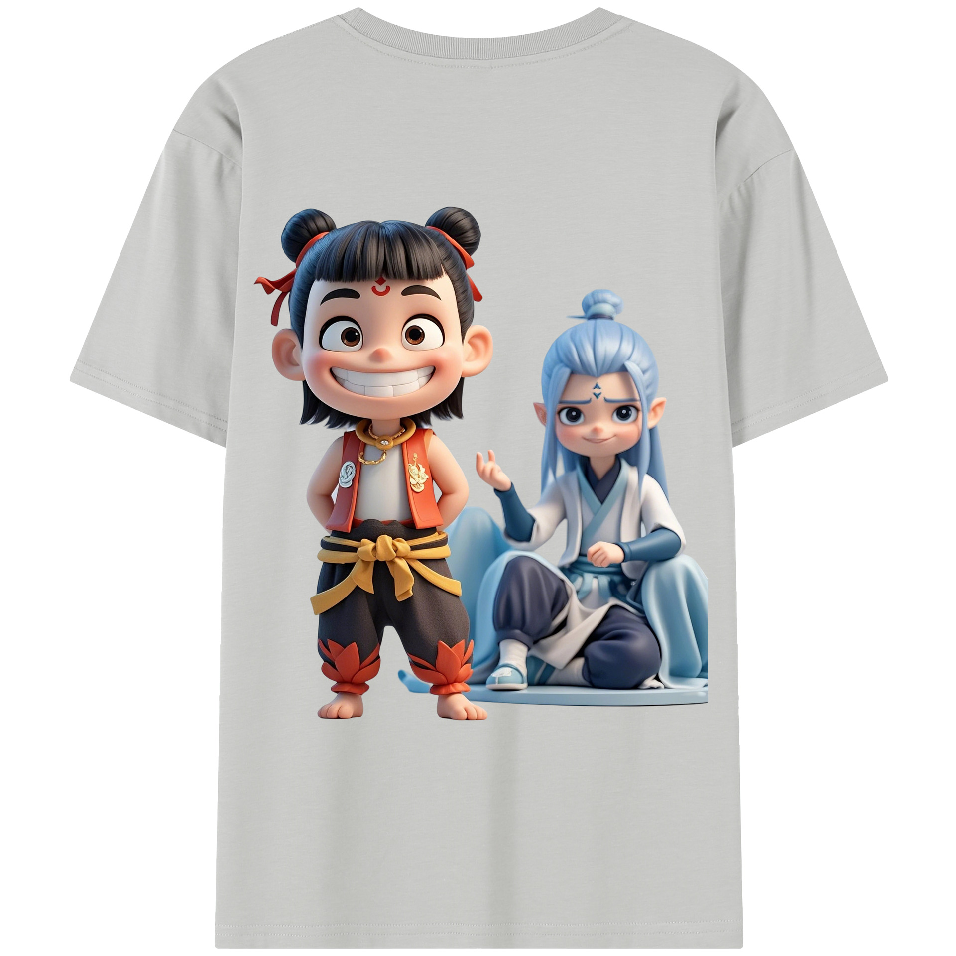 （画像用） Ne Zha 2 ナタ 魔童の大暴れ レディース半袖Tシャツ(バックプリント)