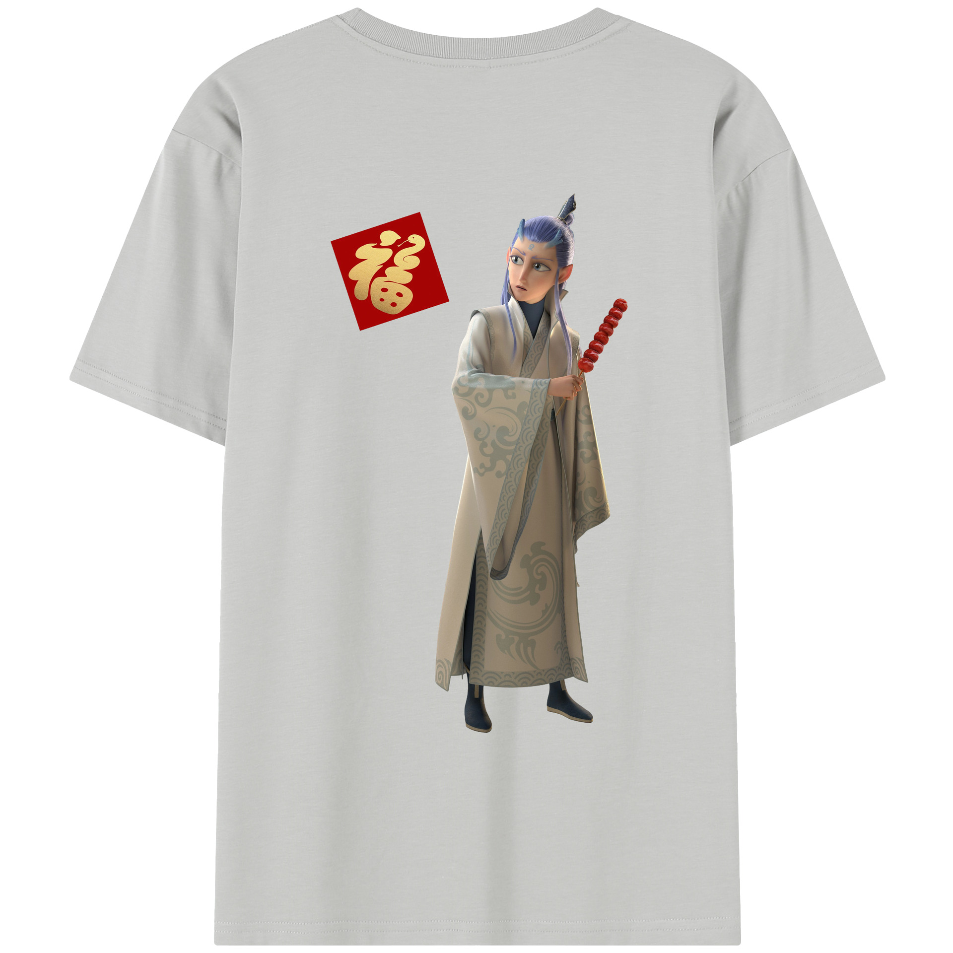 （画像用） Ne Zha 2 ナタ 魔童の大暴れ レディース半袖Tシャツ(バックプリント)
