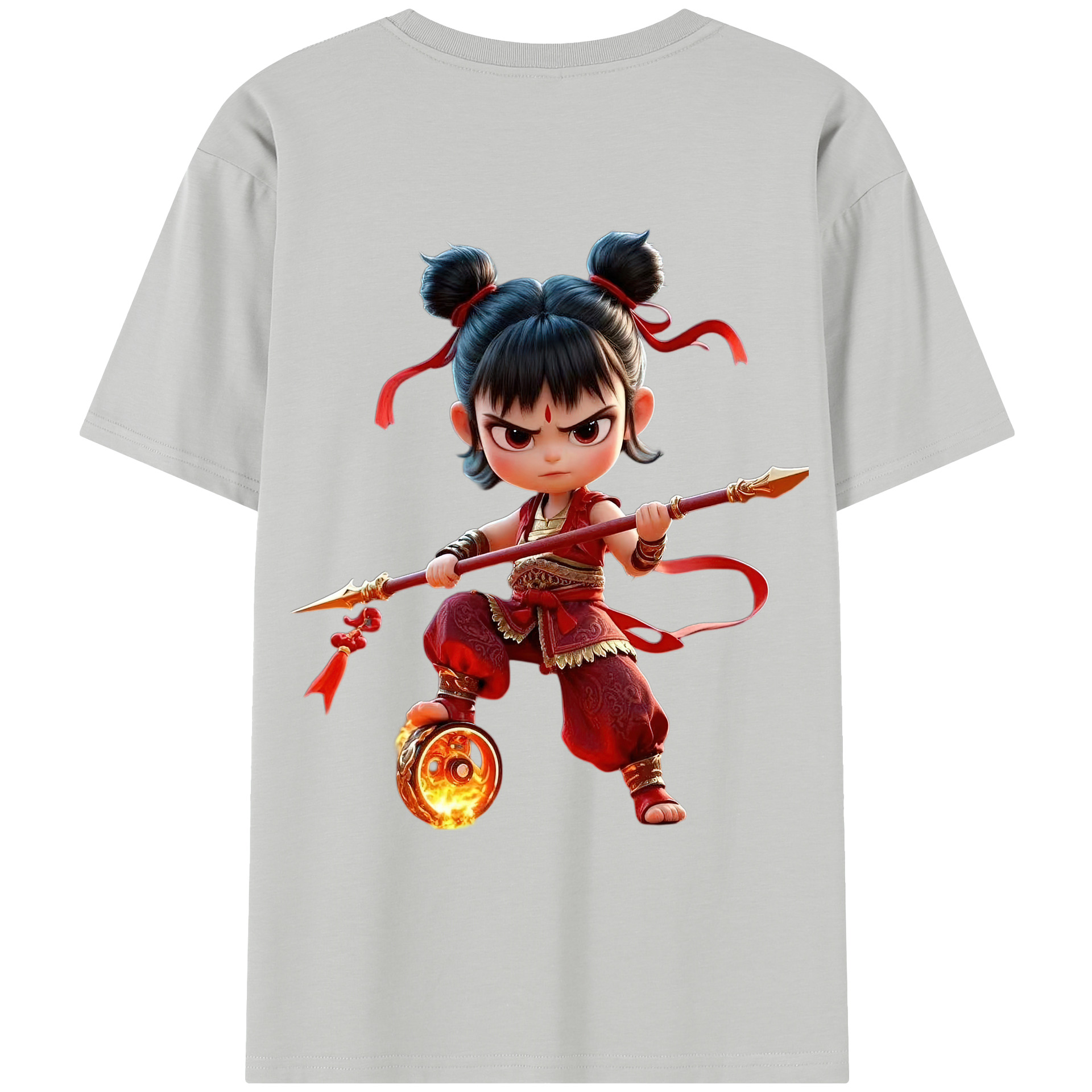 （画像用） Ne Zha 2 ナタ 魔童の大暴れ レディース半袖Tシャツ(バックプリント)