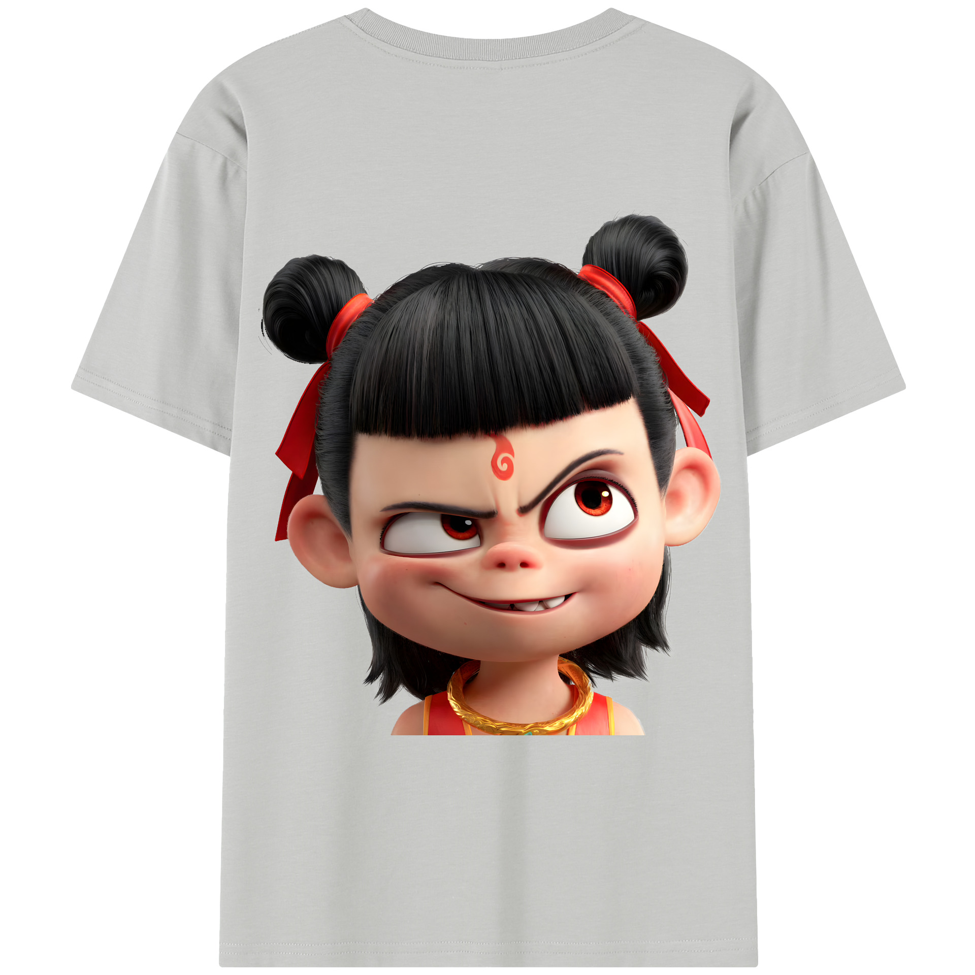 （画像用） Ne Zha 2 ナタ 魔童の大暴れ レディース半袖Tシャツ(バックプリント)
