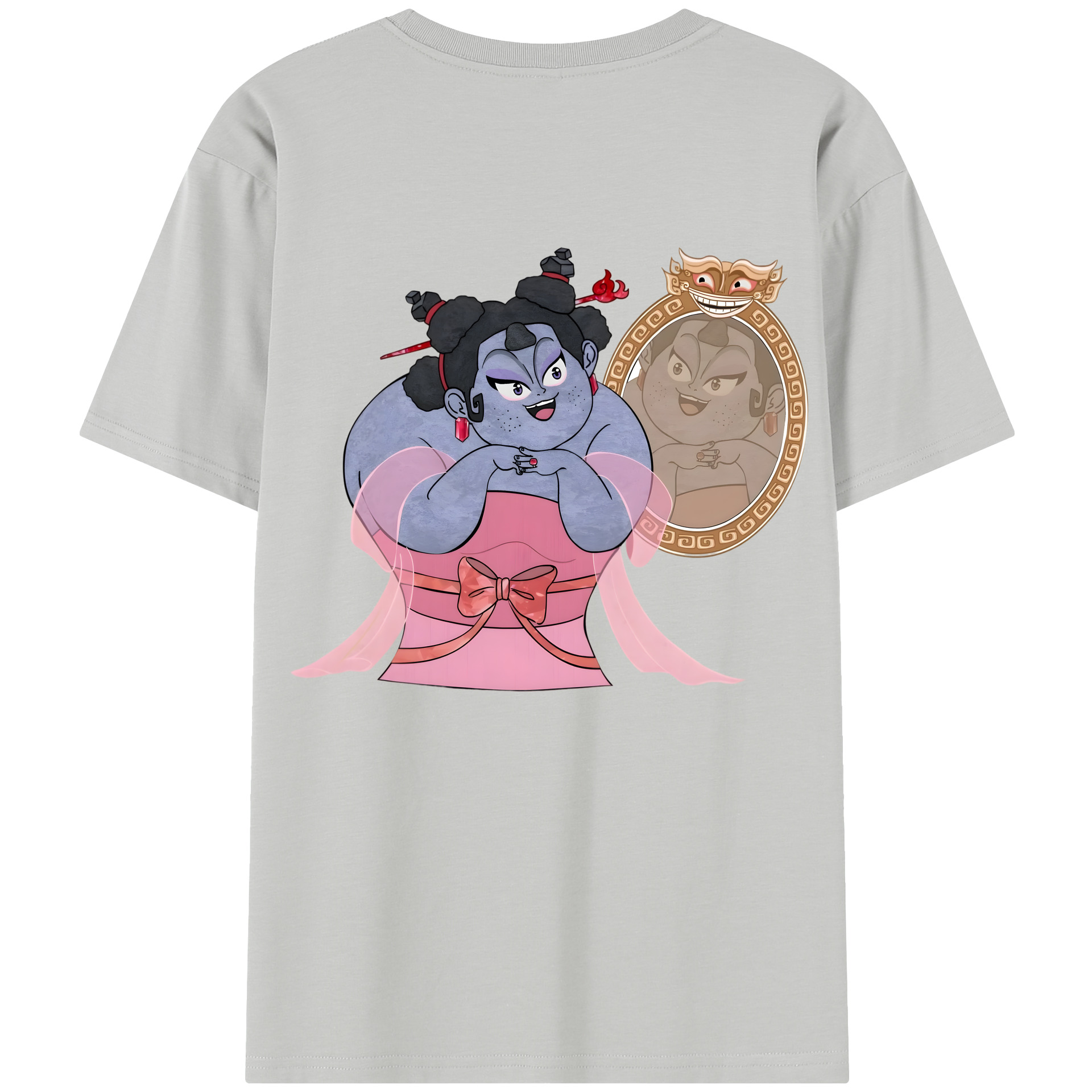 （画像用） Ne Zha 2 ナタ 魔童の大暴れ レディース半袖Tシャツ(バックプリント)