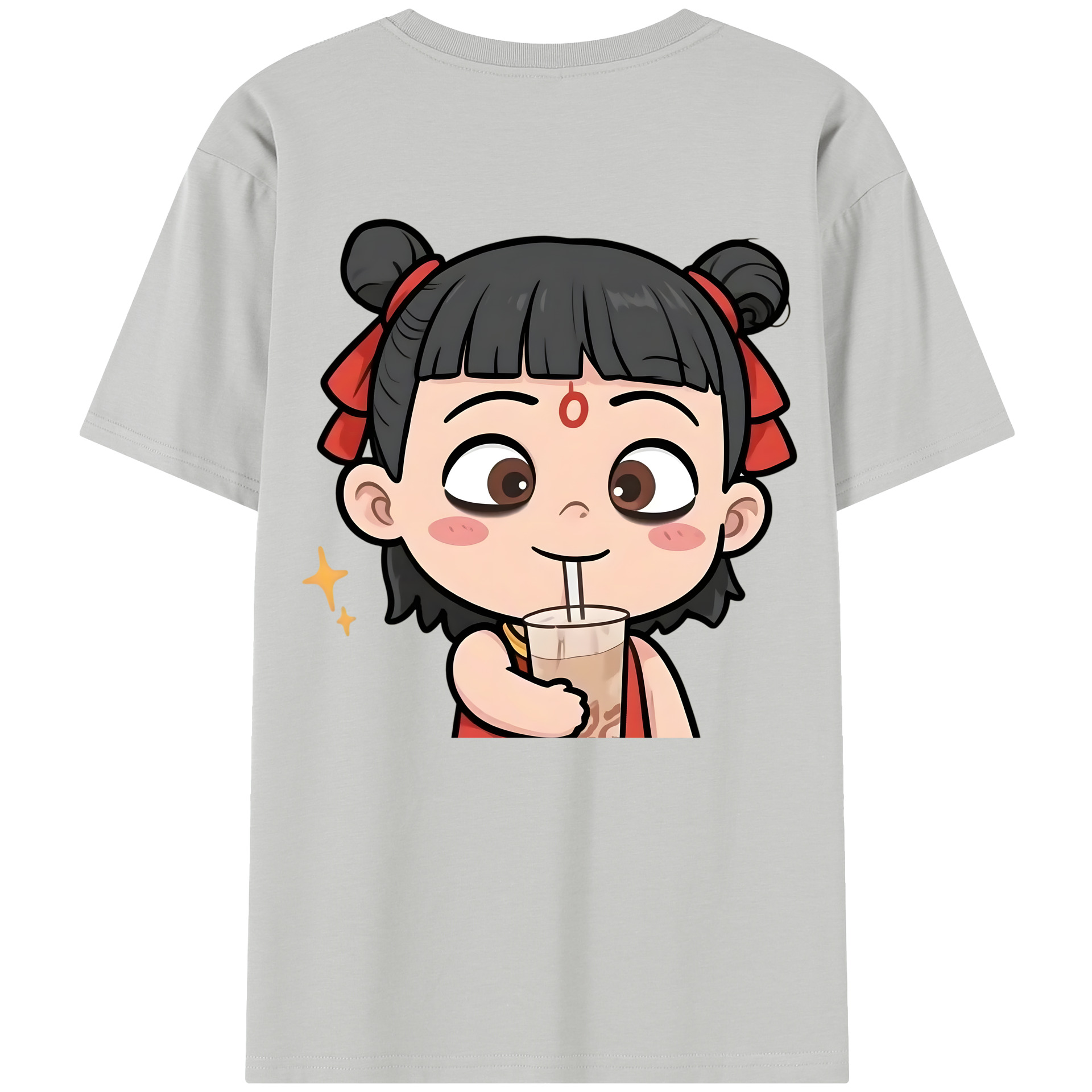 （画像用） Ne Zha 2 ナタ 魔童の大暴れ レディース半袖Tシャツ(バックプリント)