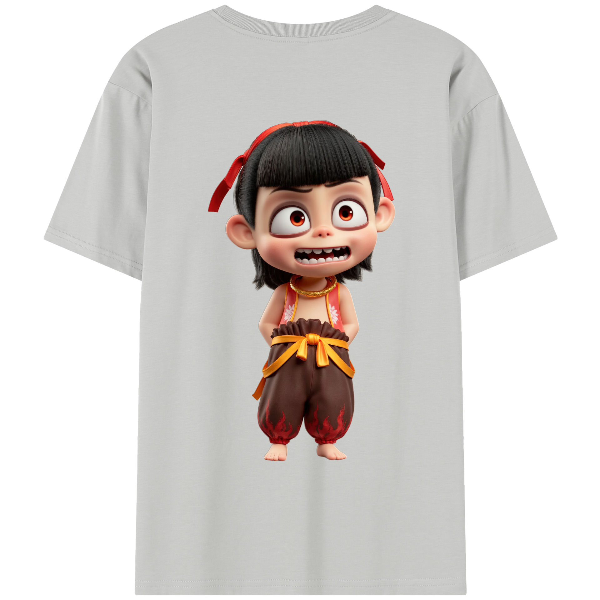 （画像用） Ne Zha 2 ナタ 魔童の大暴れ レディース半袖Tシャツ(バックプリント)